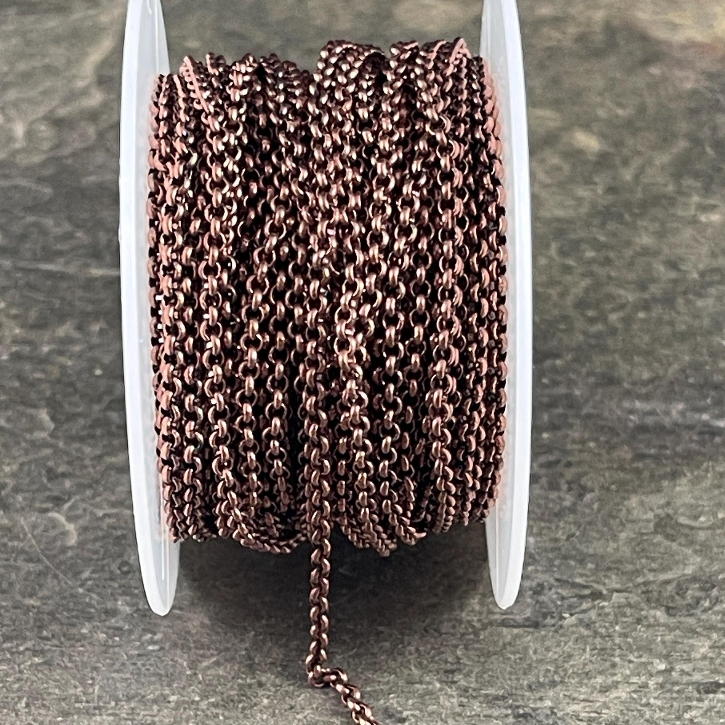 Chain by the Foot - 2mm Rolo, Small Belcher Chain - Antiqued Copper Plated Brass (CH-30AC) * 18" Length