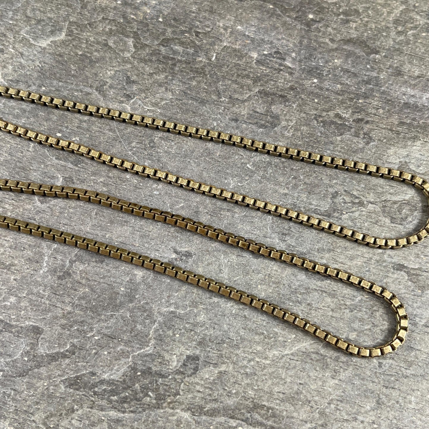 Chain by the Foot - 2mm Box Chain - Antiqued Brass (CH-304AB) * 18" Length