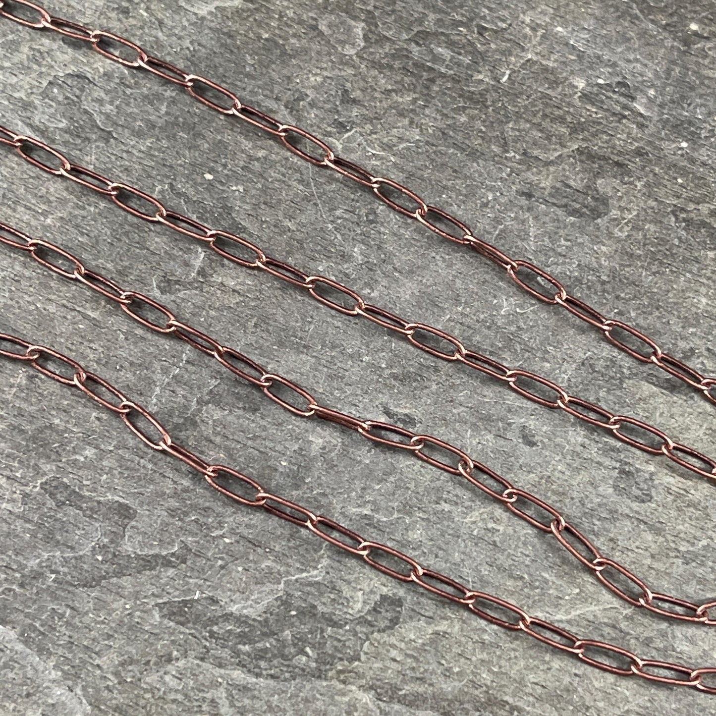 Paperclip Style Chain, 7.9x2.3mm Links - Antiqued Copper Plated Brass (CH-160AC) * 18" Length