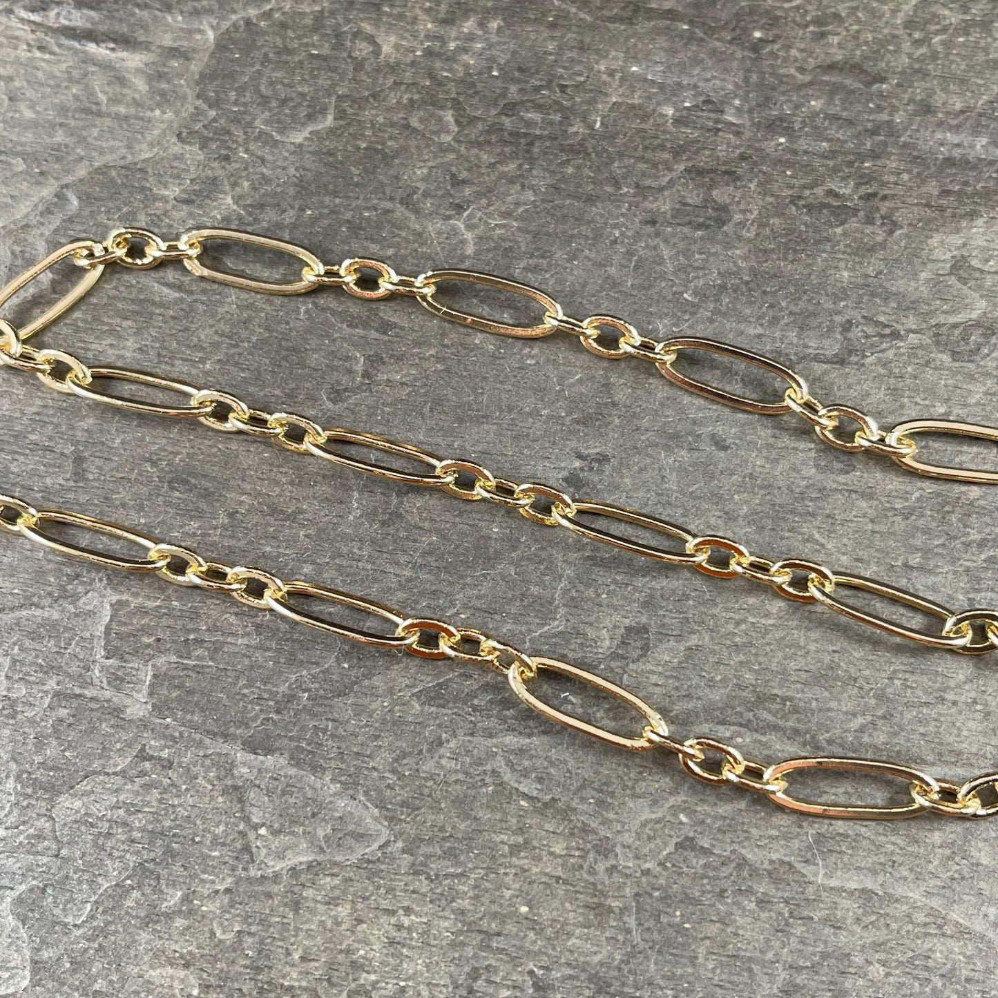 Stretched Link Chain, 17.7x6mm Links -Gold Plated Brass (CH-821G) * 12" Length