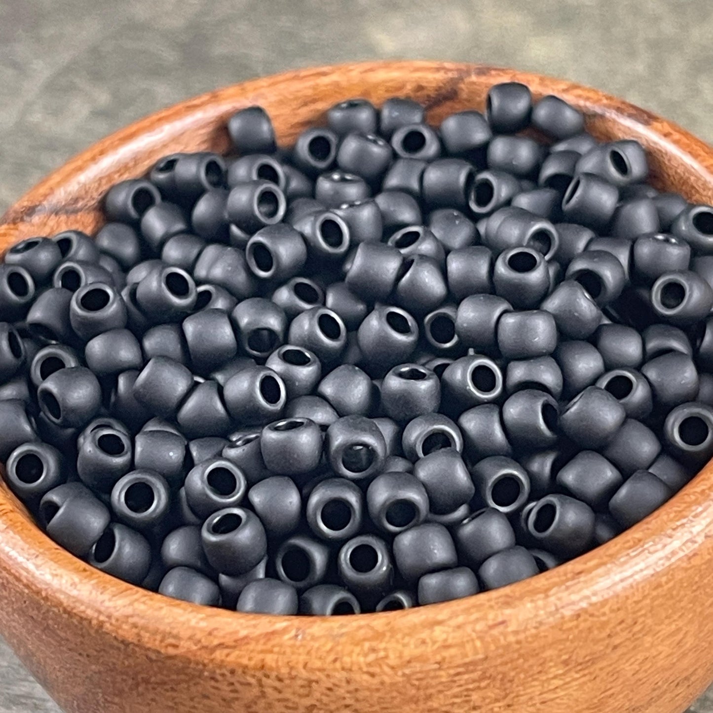 6/0 Matte Black TOHO Glass Seed Beads (T6/SM-49F) * 20 grams
