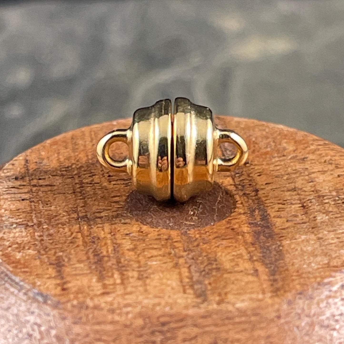 Magnetic Clasp with Loops, 24k Gold Plated - Nickel Free, 9x13mm (PF/15209-00-12) * Qty. 1