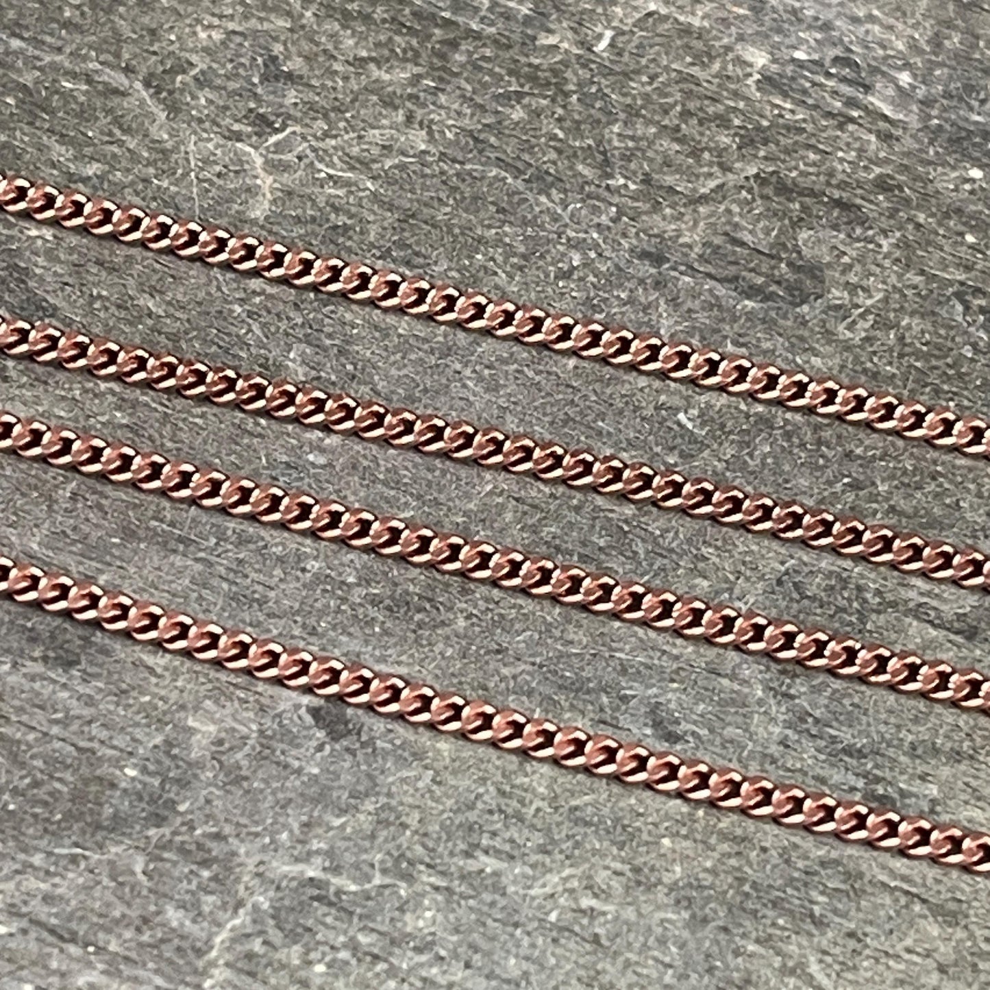 Chain by the Foot - 2.2mm Flat Curb Chain - Antiqued Copper Plated Brass (CH-888AC) * 18" length