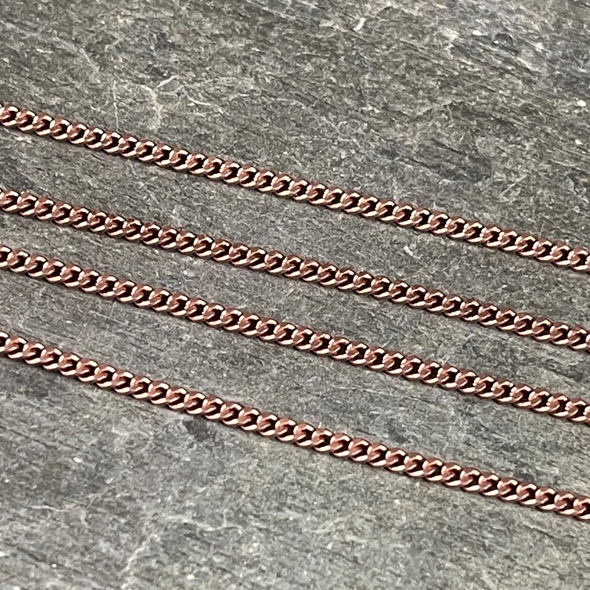 Chain by the Foot - 2.2mm Flat Curb Chain - Antiqued Copper Plated Brass (CH-888AC) * 18" length