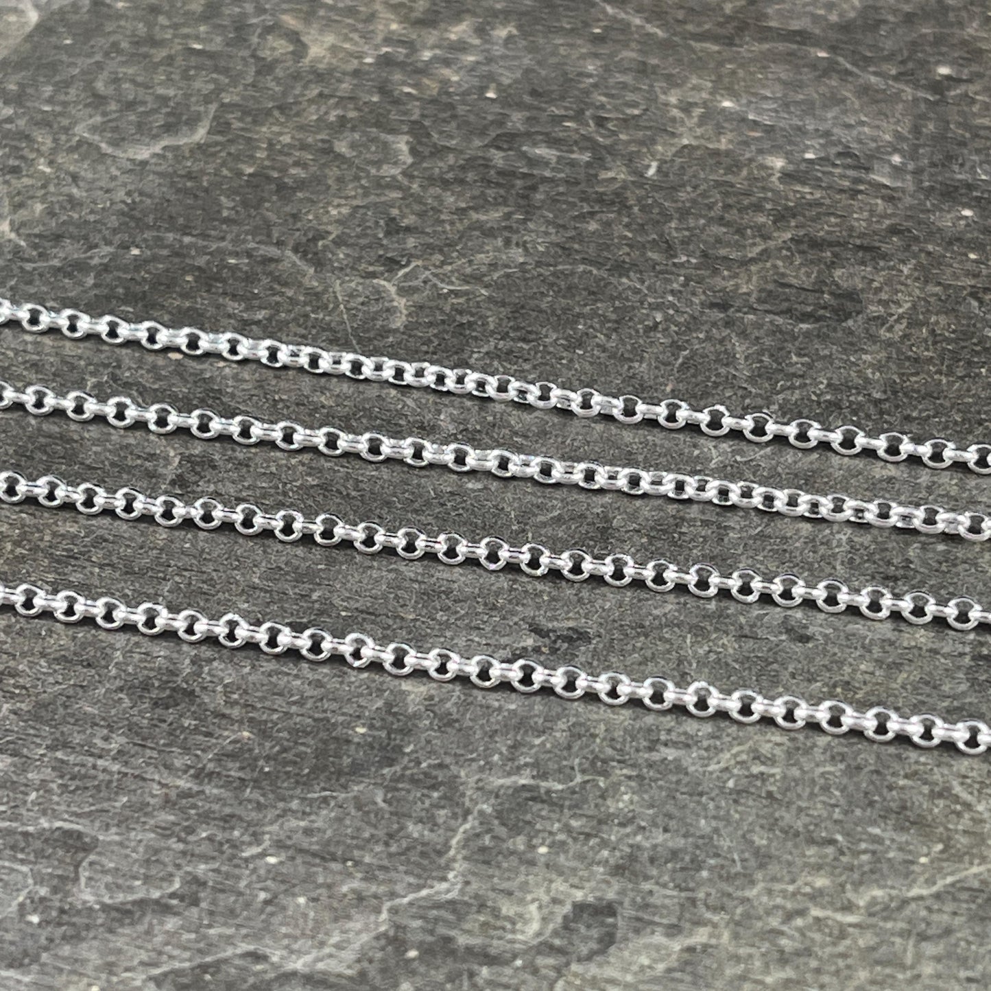 Chain by the Foot - 2mm Rolo, Small Belcher Chain - Silver Plated Brass (CH-30S) * 18" Length