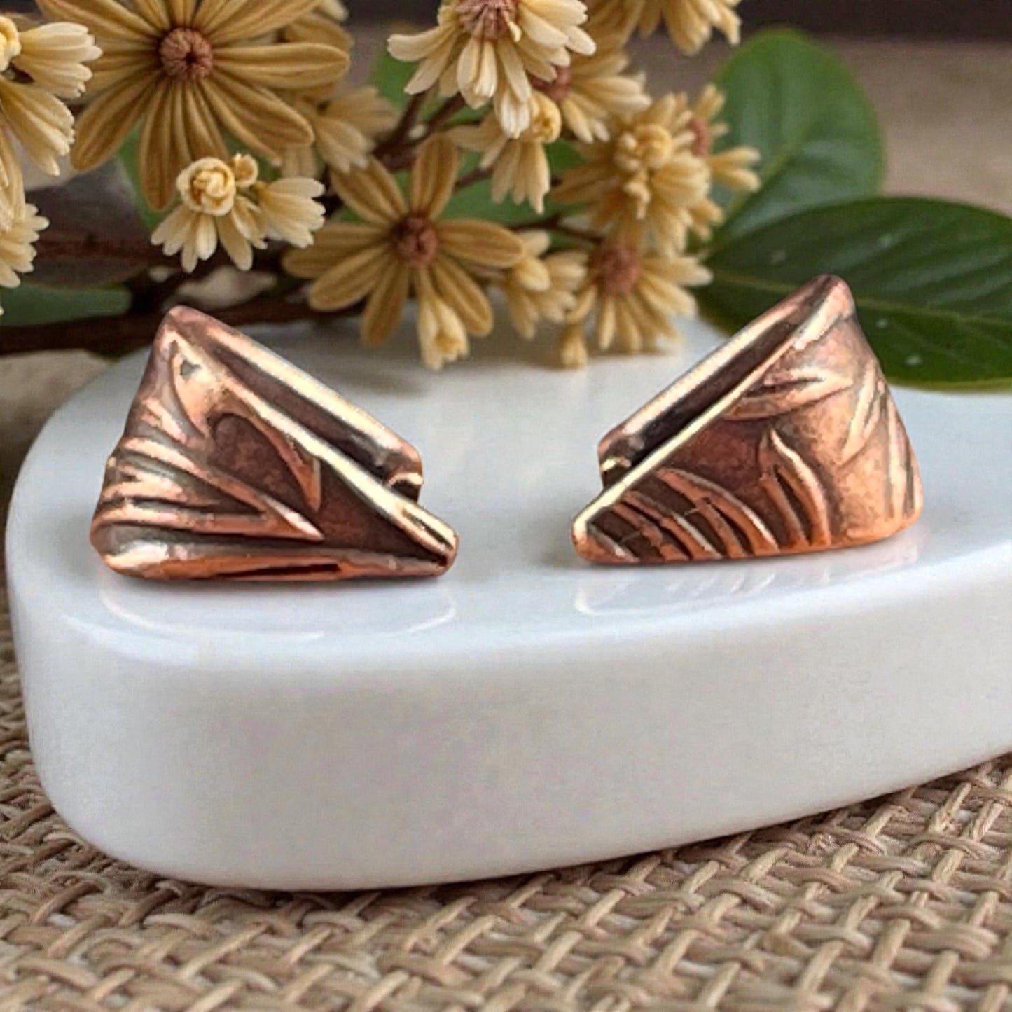 Small Pinch Bail, Jardin Garden Theme, Antiqued Copper (PF/885-87) * Qty. 4