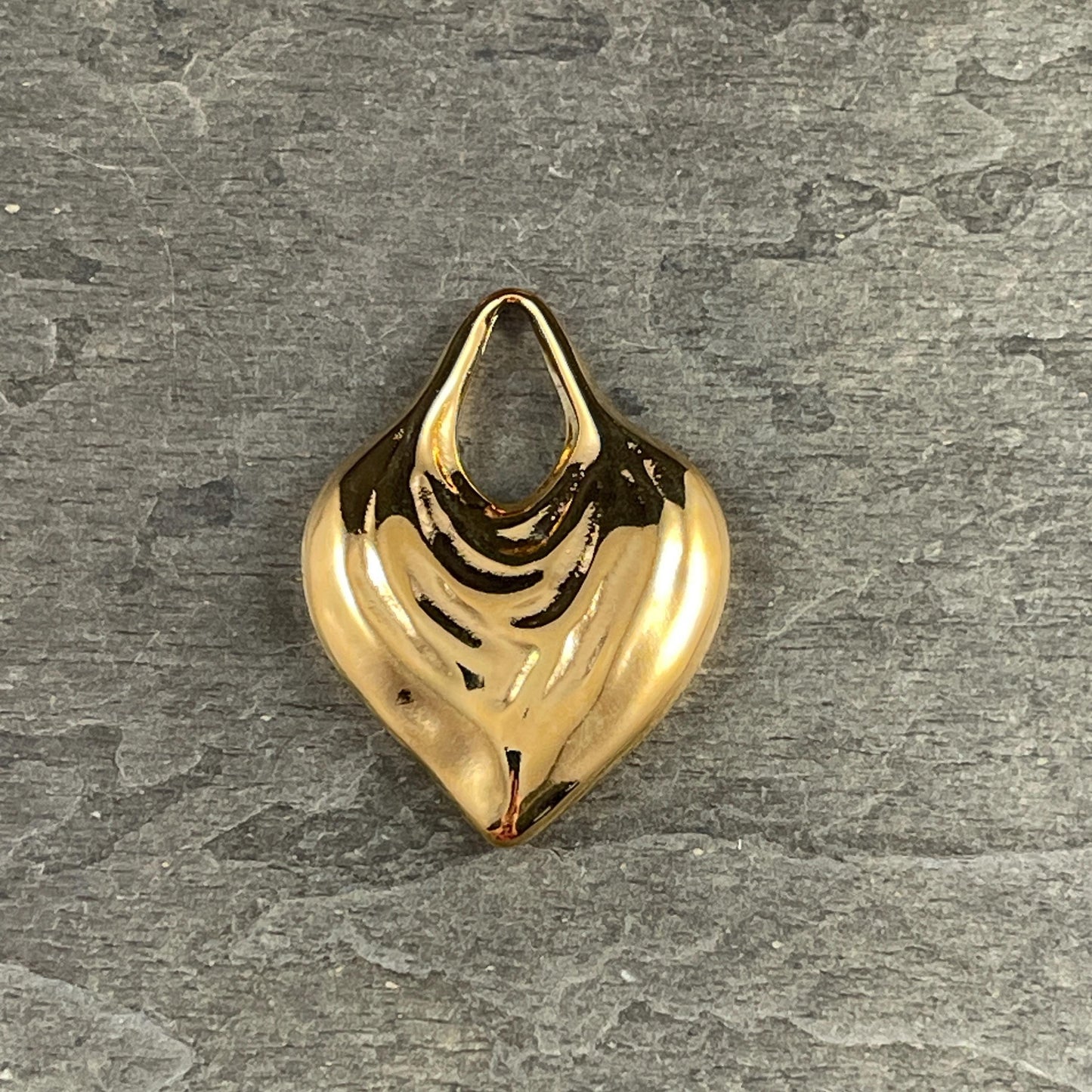 41mm Heart Pendant, 24k Gold Plated, Nickel Free (PF/15276-12) * Qty. 1