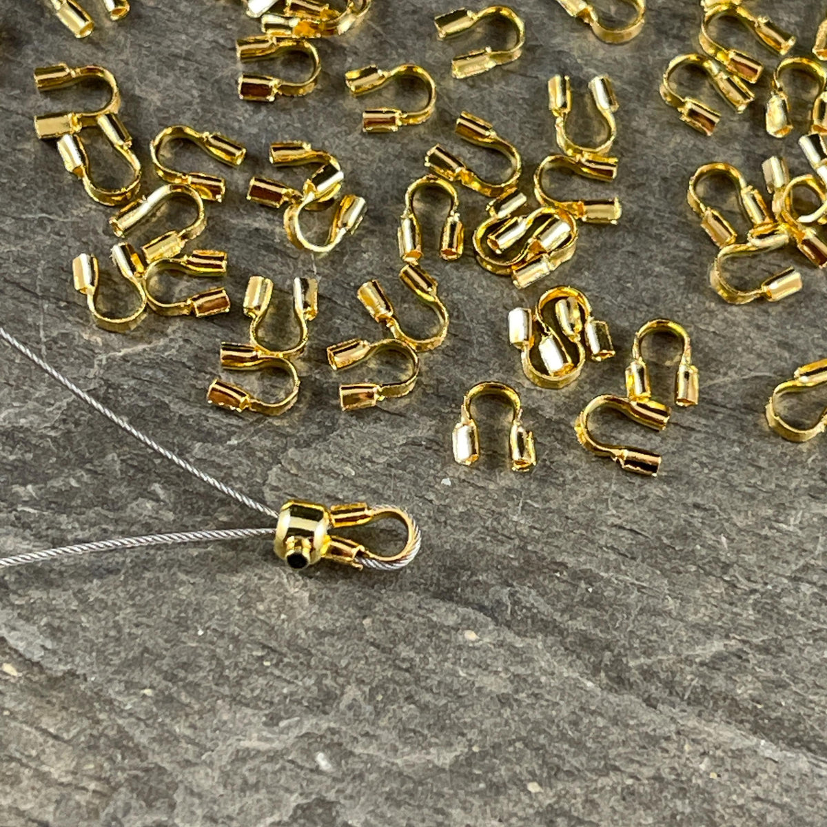 Wire Guards, 4mm Gold Plated Brass Wire Guardians (I606-30G-NR) * Qty. 200