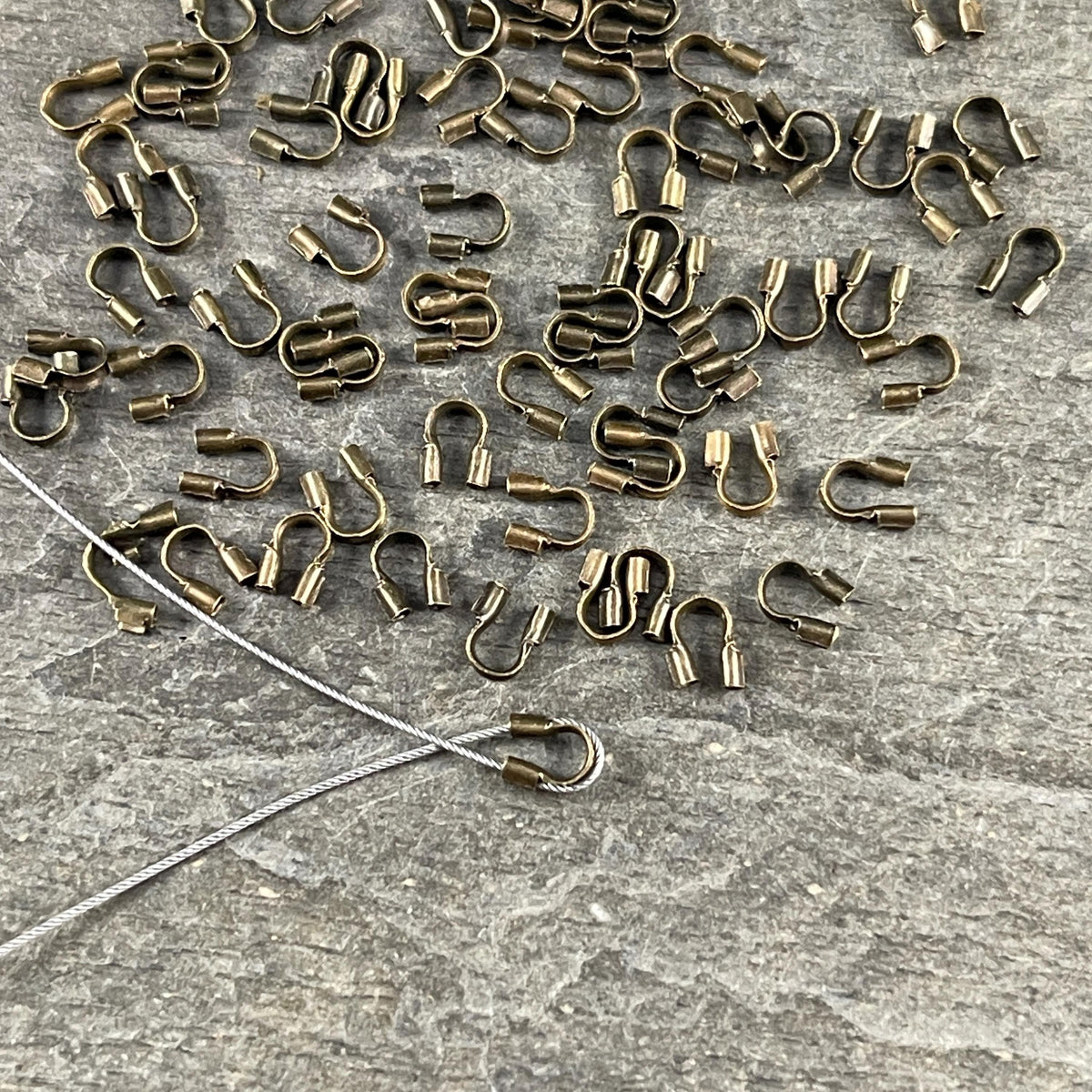 Wire Guards, 4mm Antiqued Brass Wire Guardians (R030-AB) * Qty. 200
