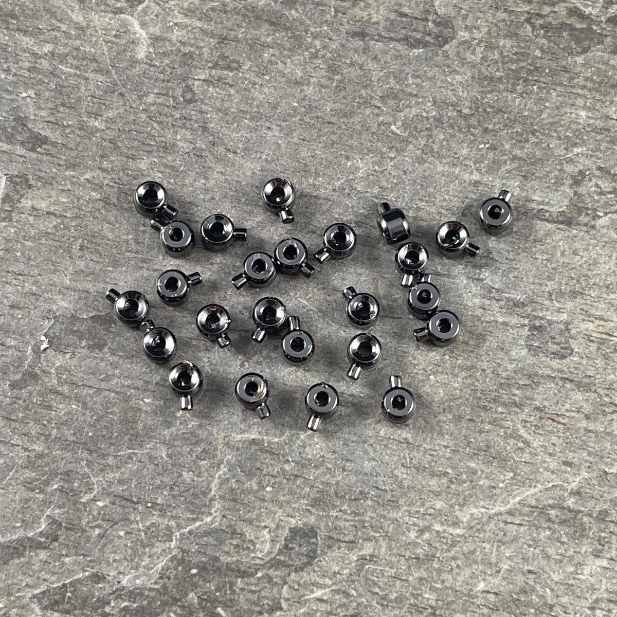 4mm One-Step Crimp Beads for Wire, Gunmetal Black Plated Brass (Z030-17B-B) * Qty. 30