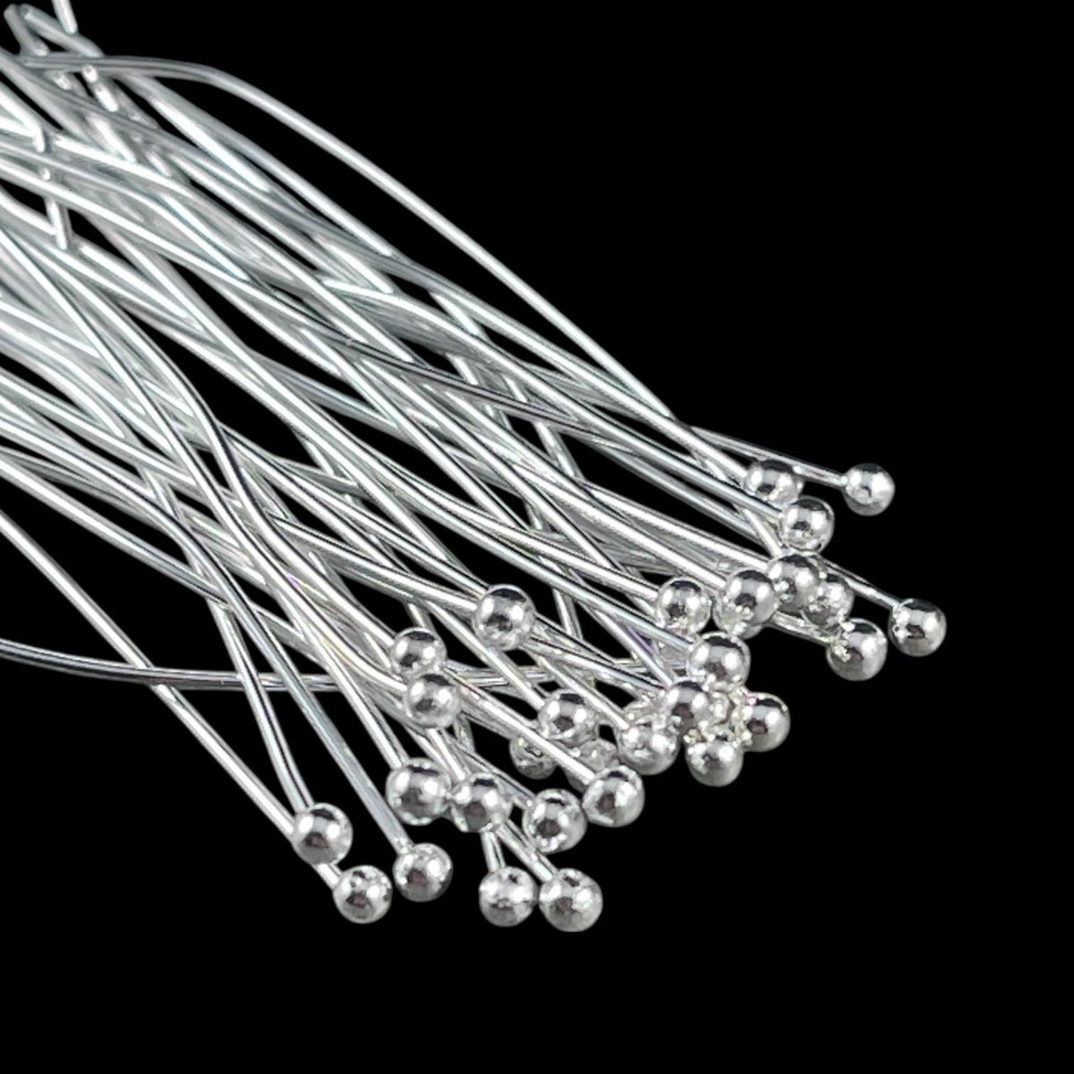 Silver Ball Head Pins, 22 Gauge 1-1/2" Pins for Jewelry Making (PH-PHP-22gS) * Qty. 200