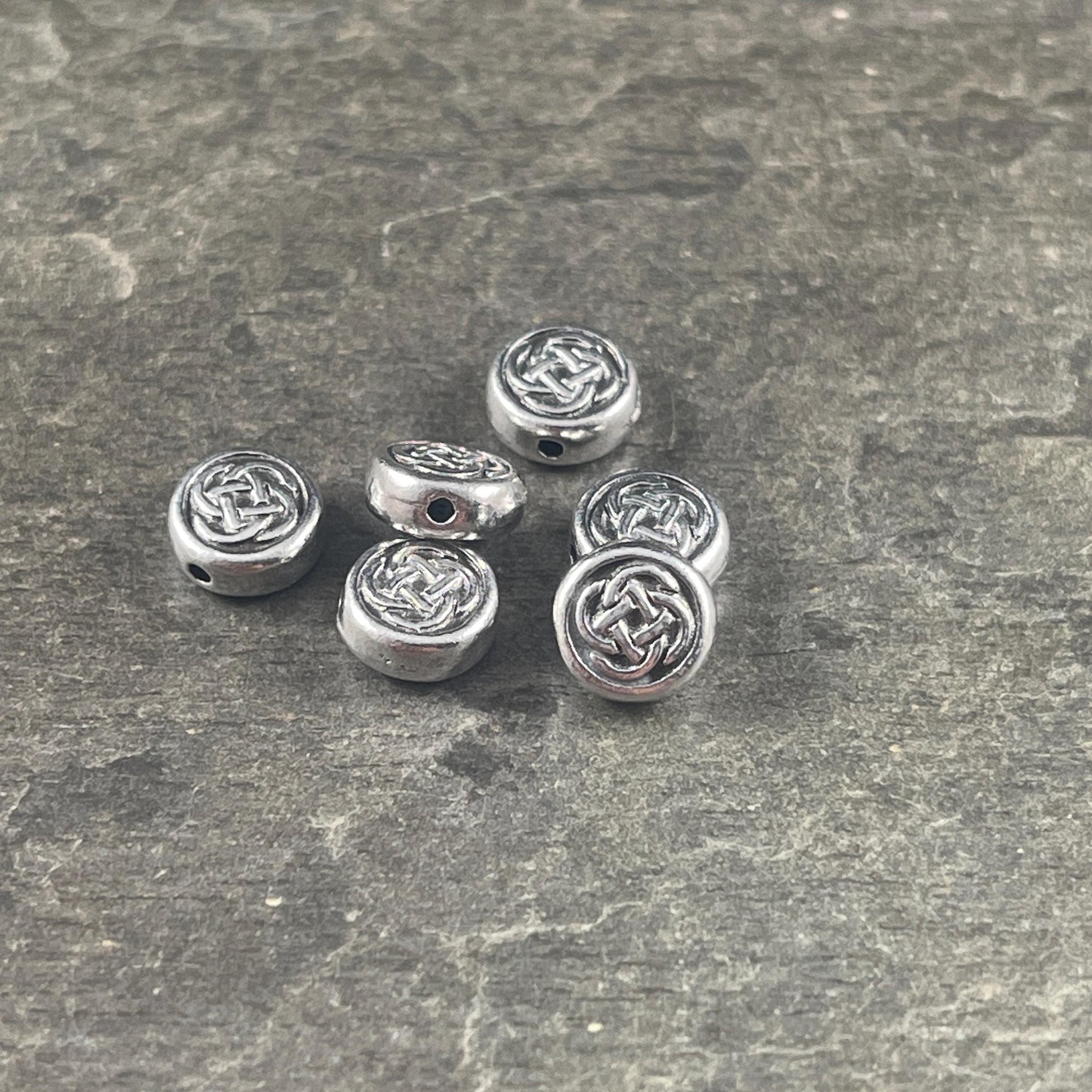 TierraCast 7mm Celtic Knot Bead, Antiqued Silver Plated Pewter (PF/758-77) * Qty. 6