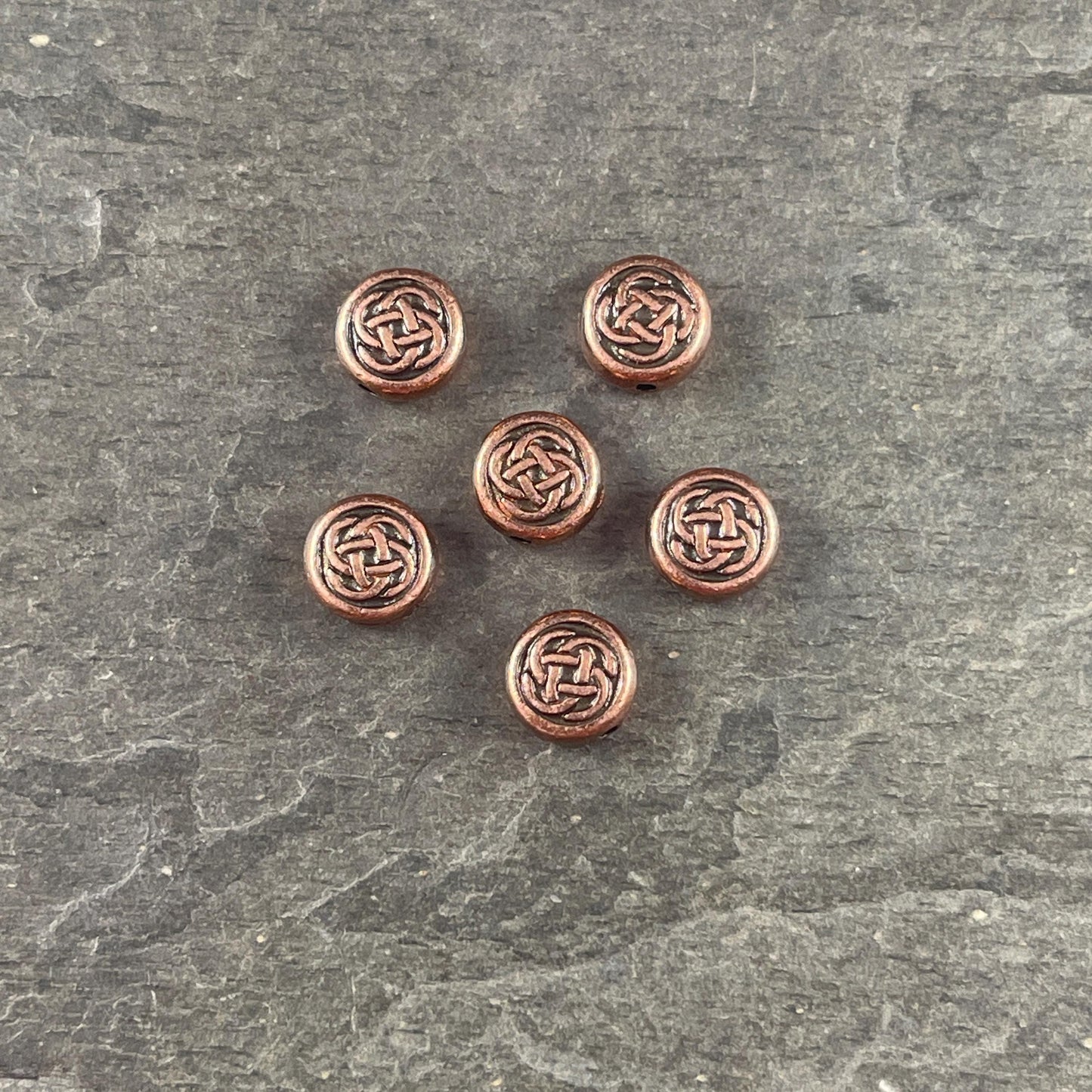 TierraCast 7mm Celtic Knot Bead, Antiqued Copper Plated Pewter (PF/758-87) * Qty. 6