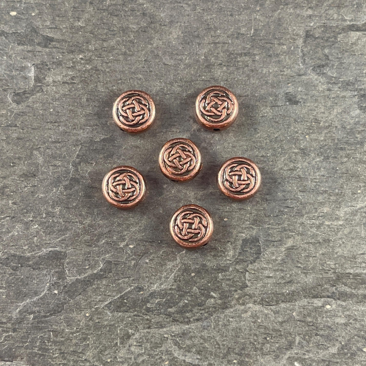 TierraCast 7mm Celtic Knot Bead, Antiqued Copper Plated Pewter (PF/758-87) * Qty. 6