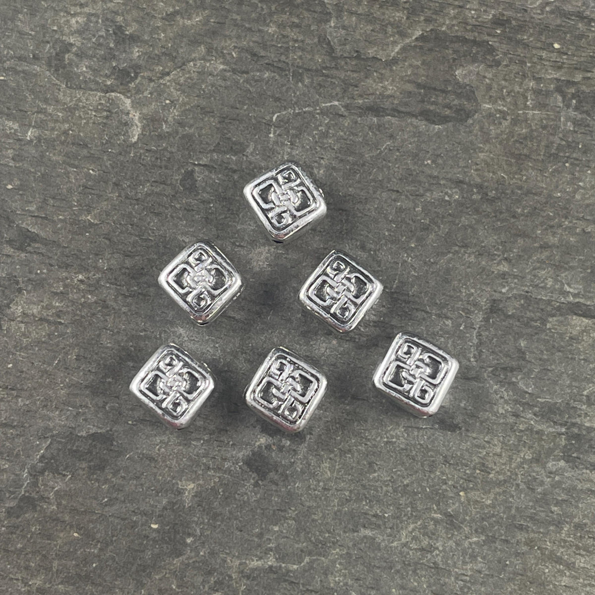 TierraCast 7mm Celtic Knot Bead, Antiqued Silver Plated Pewter (PF/760-77) * Qty. 6