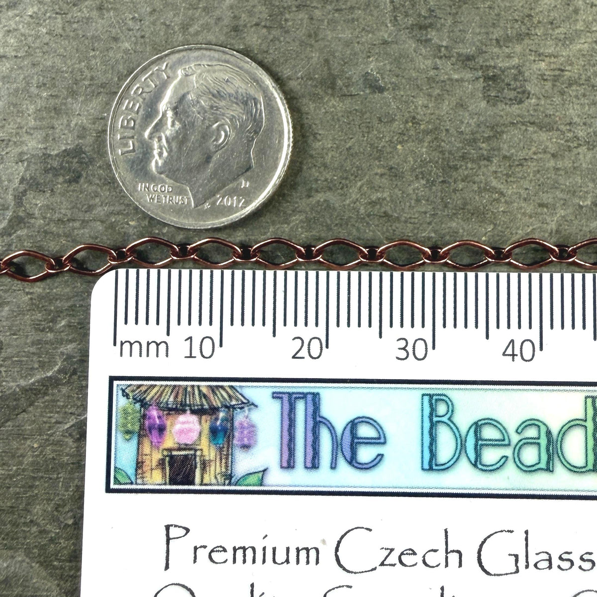 Chain by the Foot - Antiqued Copper Chain, 4x3mm Oval Links (829AC) * 18" Length