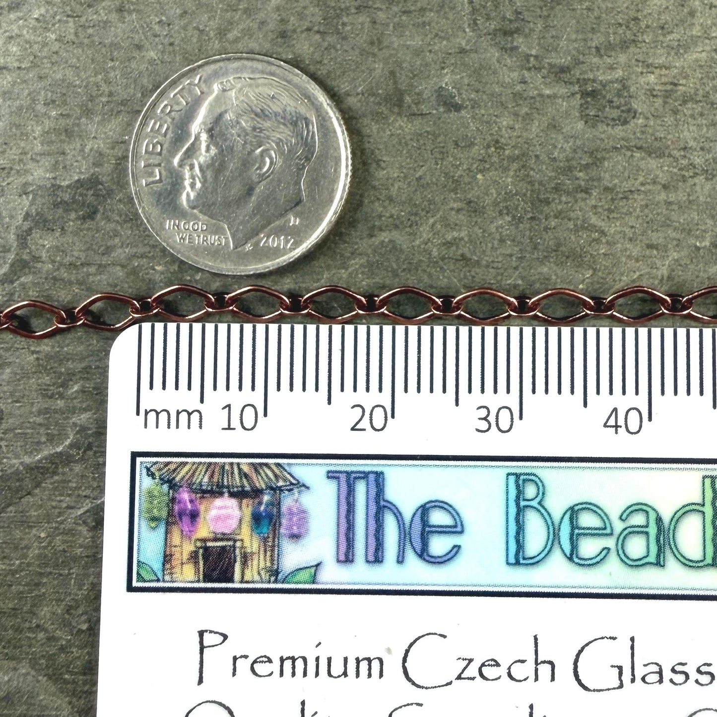 Chain by the Foot - Antiqued Copper Chain, 4x3mm Oval Links (829AC) * 18" Length