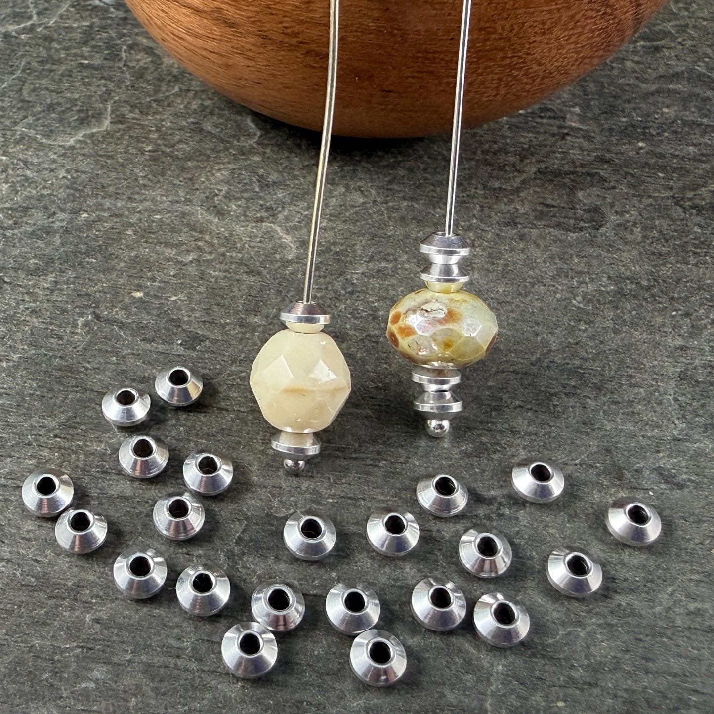4mm Bicone Bead, Antiqued Silver Plated Brass (PF/958-40-77) * Qty. 30