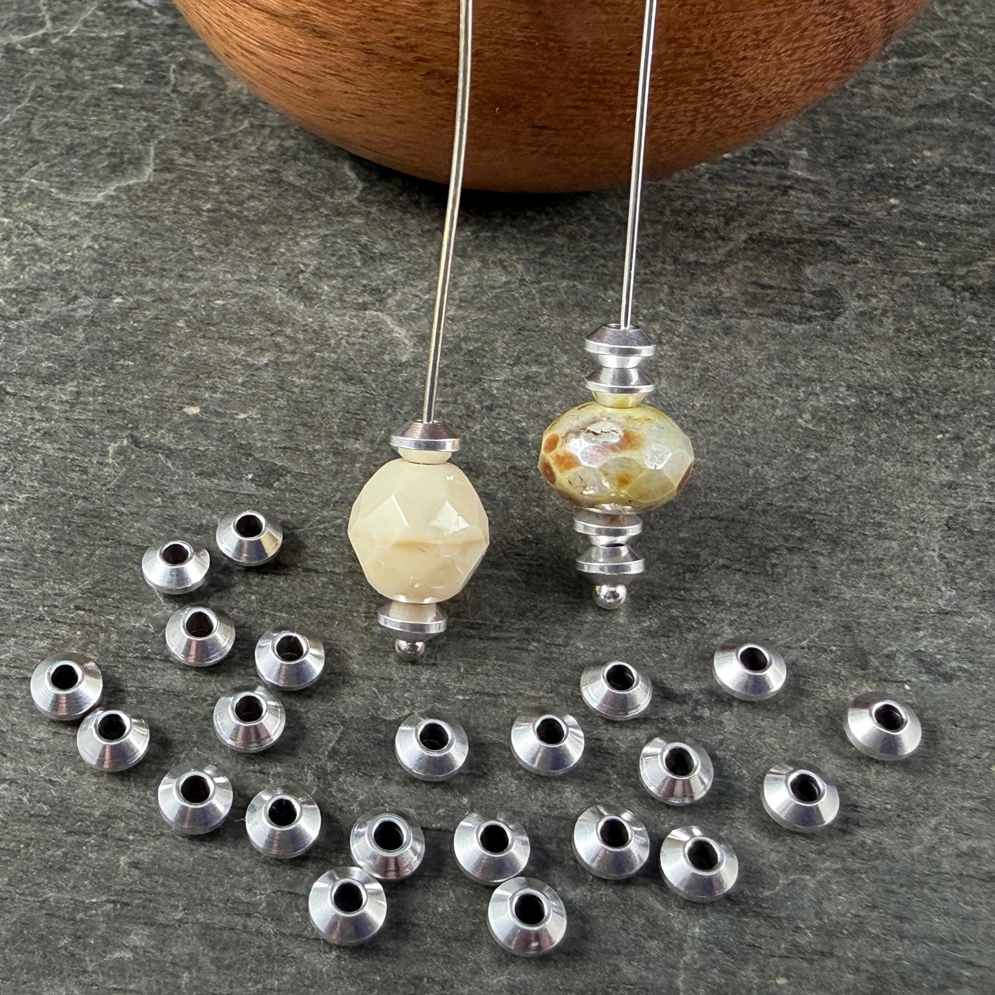 4mm Bicone Bead, Antiqued Silver Plated Brass (PF/958-40-77) * Qty. 30