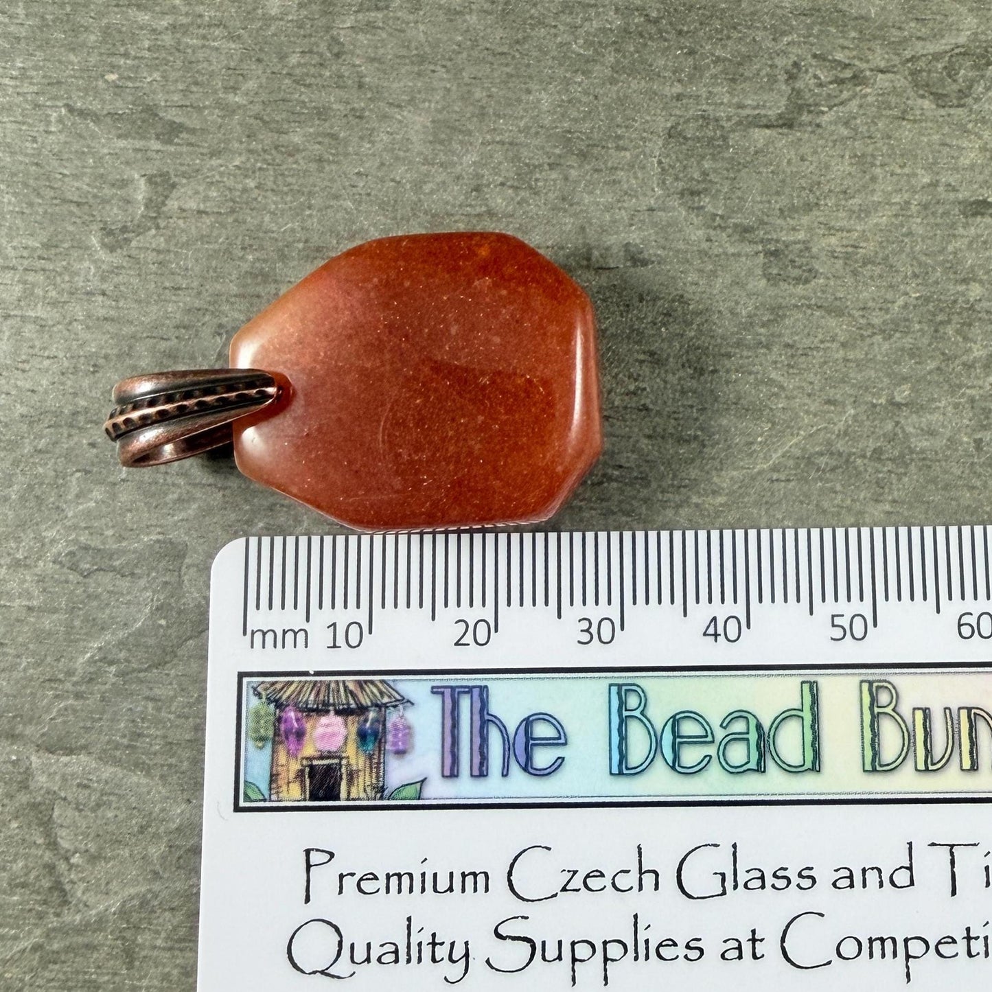 Orange Aventurine Gemstone Pendant, 29x23mm (Orange-1) * Qty. 1