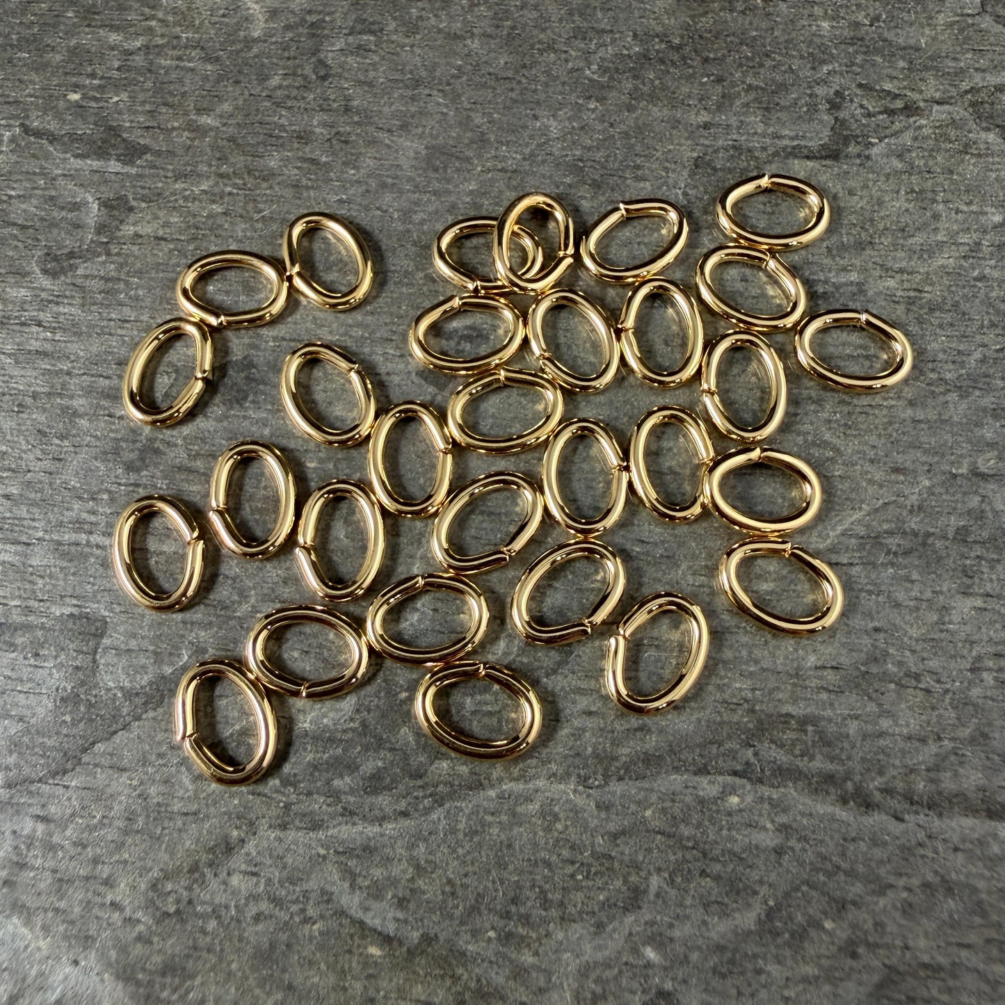 8x6mm Oval Jump Rings, 16g Open, Gold Plated Brass (FMG/5078) * Qty. 100