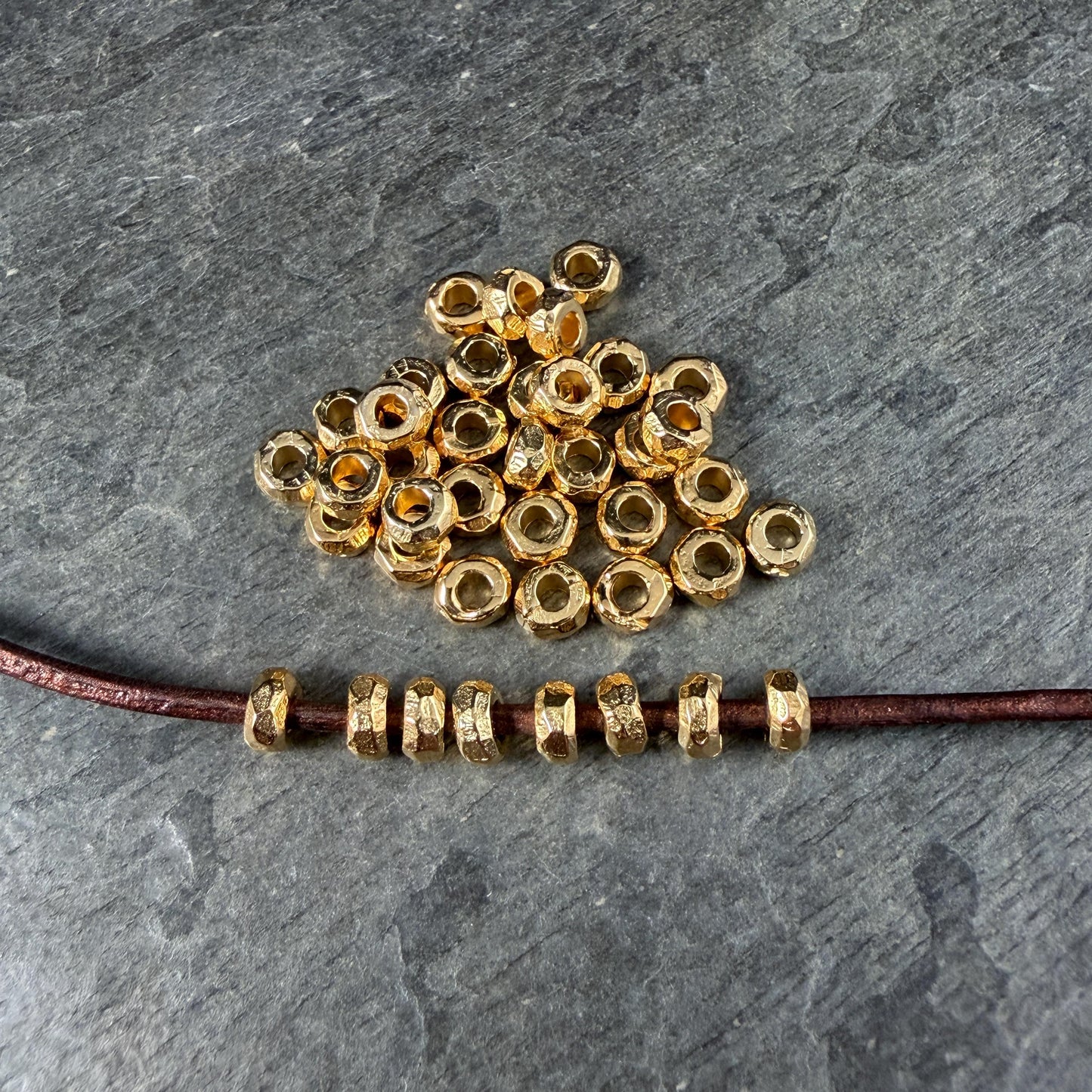 24k Gold Plated Beads, 5mm Organic Nugget, 2.2mm Hole (PF/02788-02-12) * Qty 20