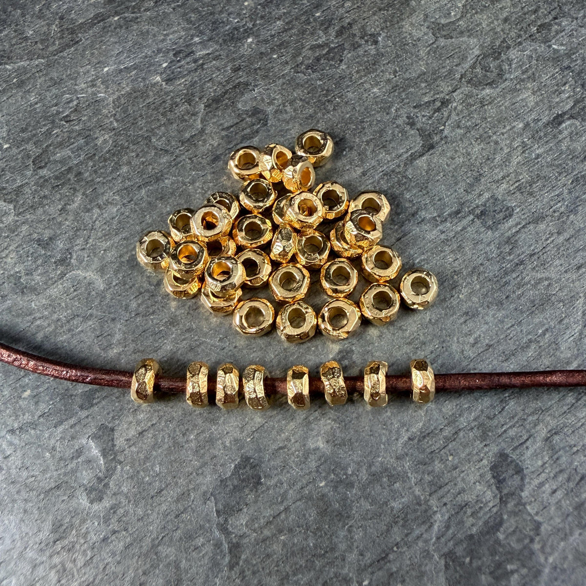 24k Gold Plated Beads, 5mm Organic Nugget, 2.2mm Hole (PF/02788-02-12) * Qty 20