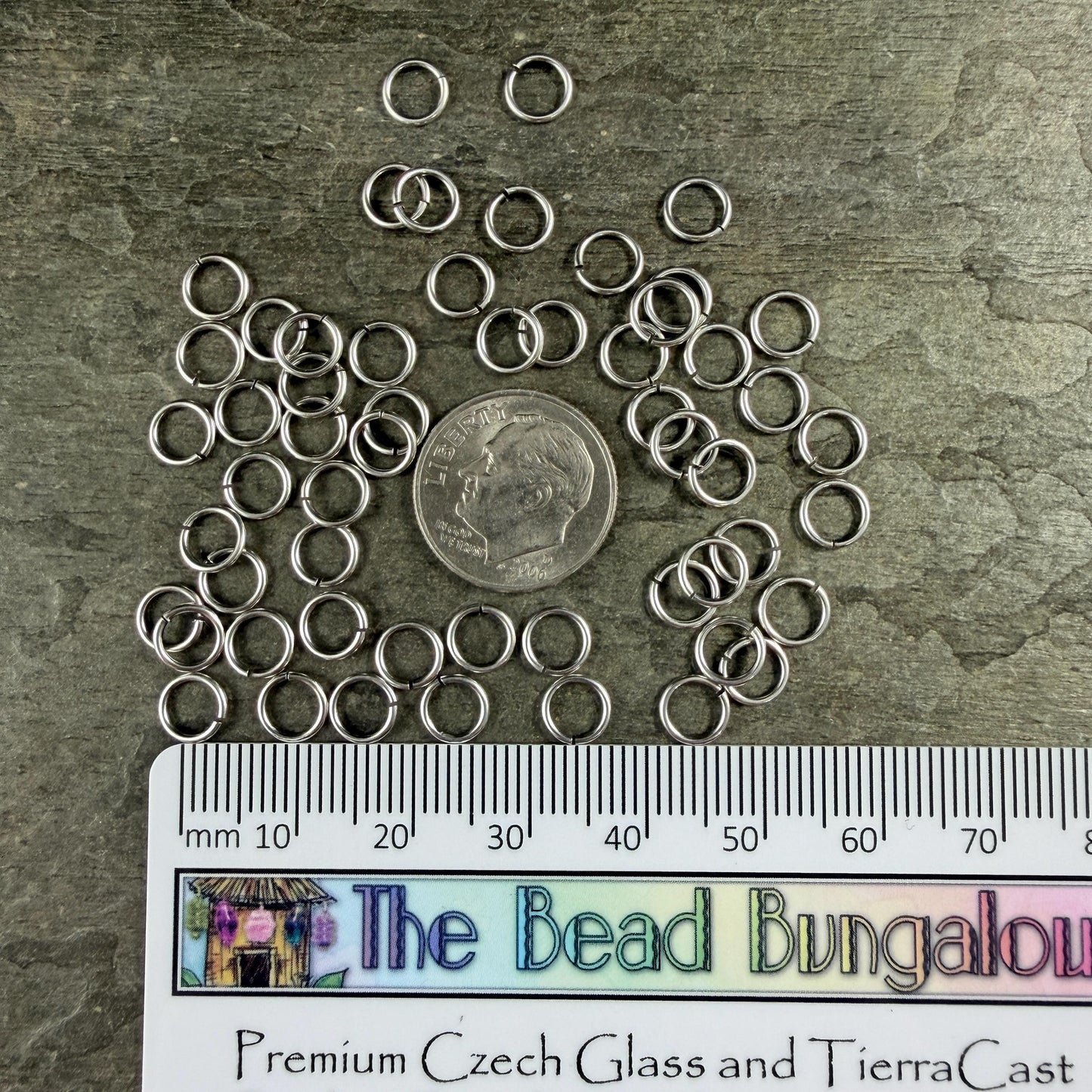 6mm 20 gauge Antiqued Silver Jump Rings, Silver Plated Brass (PF/649-06-77) * Qty. 100