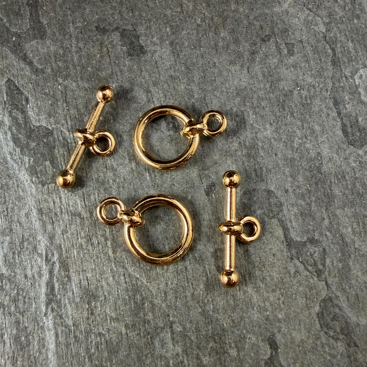 TierraCast 1/2" Anna Toggle Clasp, 24k Gold Plated Pewter, Nickel Free (PF/964-12) * Qty. 2