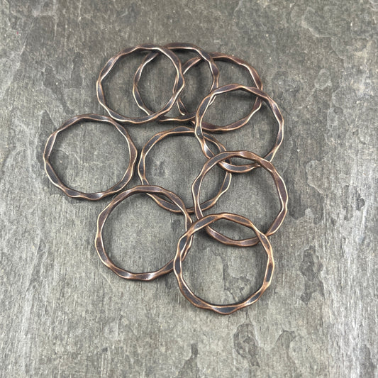 Antiqued Copper Organic Linking Rings ~ Link, Ring, Connector ~ 22mm Flat Ring ~ Nickel Free (A017-R-NF) * Qty. 30