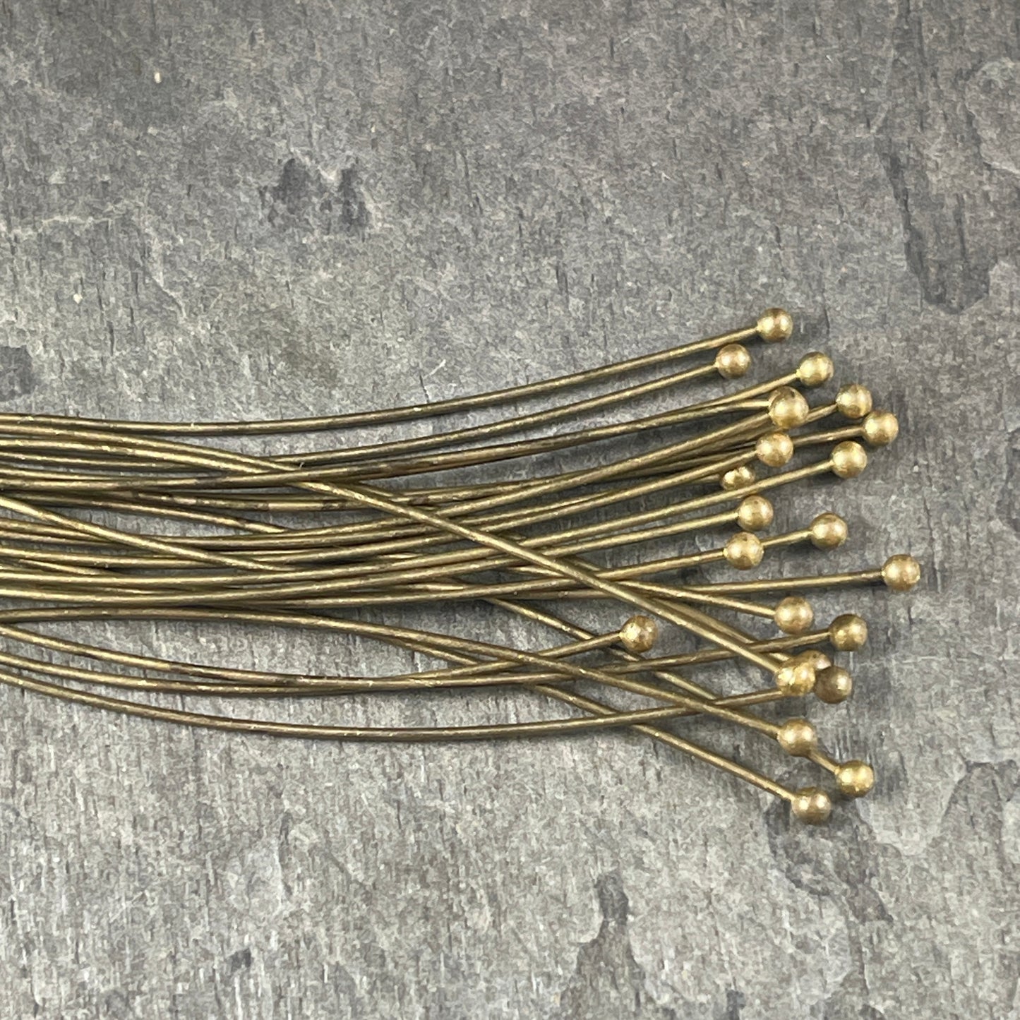 Antiqued Brass Ball Headpins ~  2 1/4" 22g Ball Headpins ~ Bronze, Brass Head Pins (PH-BHP-AB) * Qty. 100