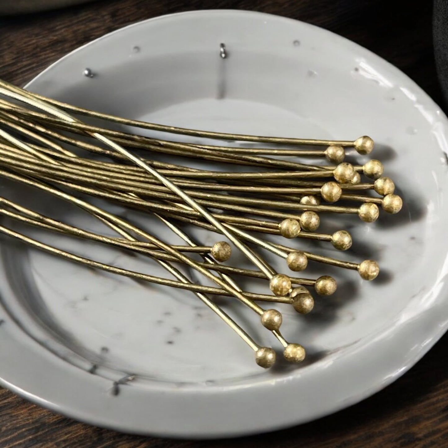 Antiqued Brass Ball Headpins ~  2 1/4" 22g Ball Headpins ~ Bronze, Brass Head Pins (PH-BHP-AB) * Qty. 100