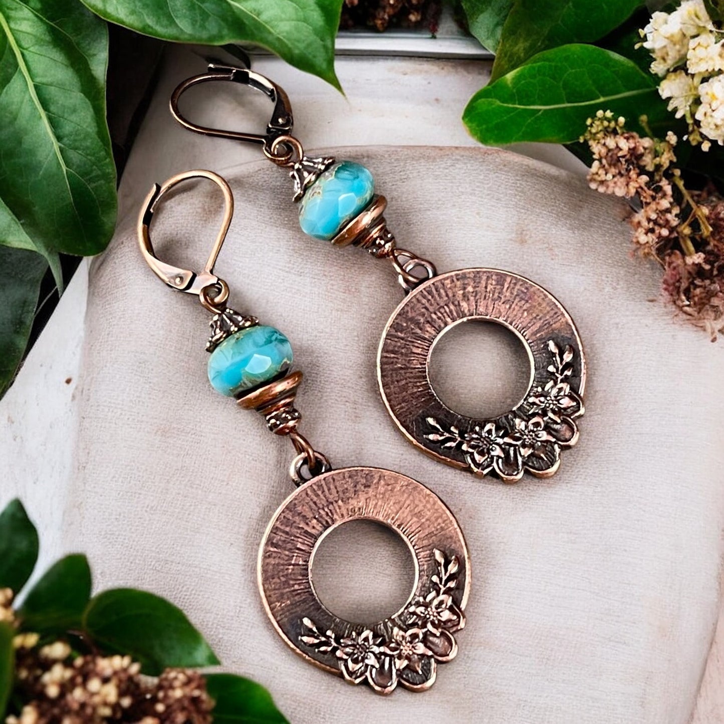 TierraCast Blossom Pendant, 20x25.5mm Antiqued Copper Floral Theme Charm, New Collection (PF/1043-87) * Qty. 2