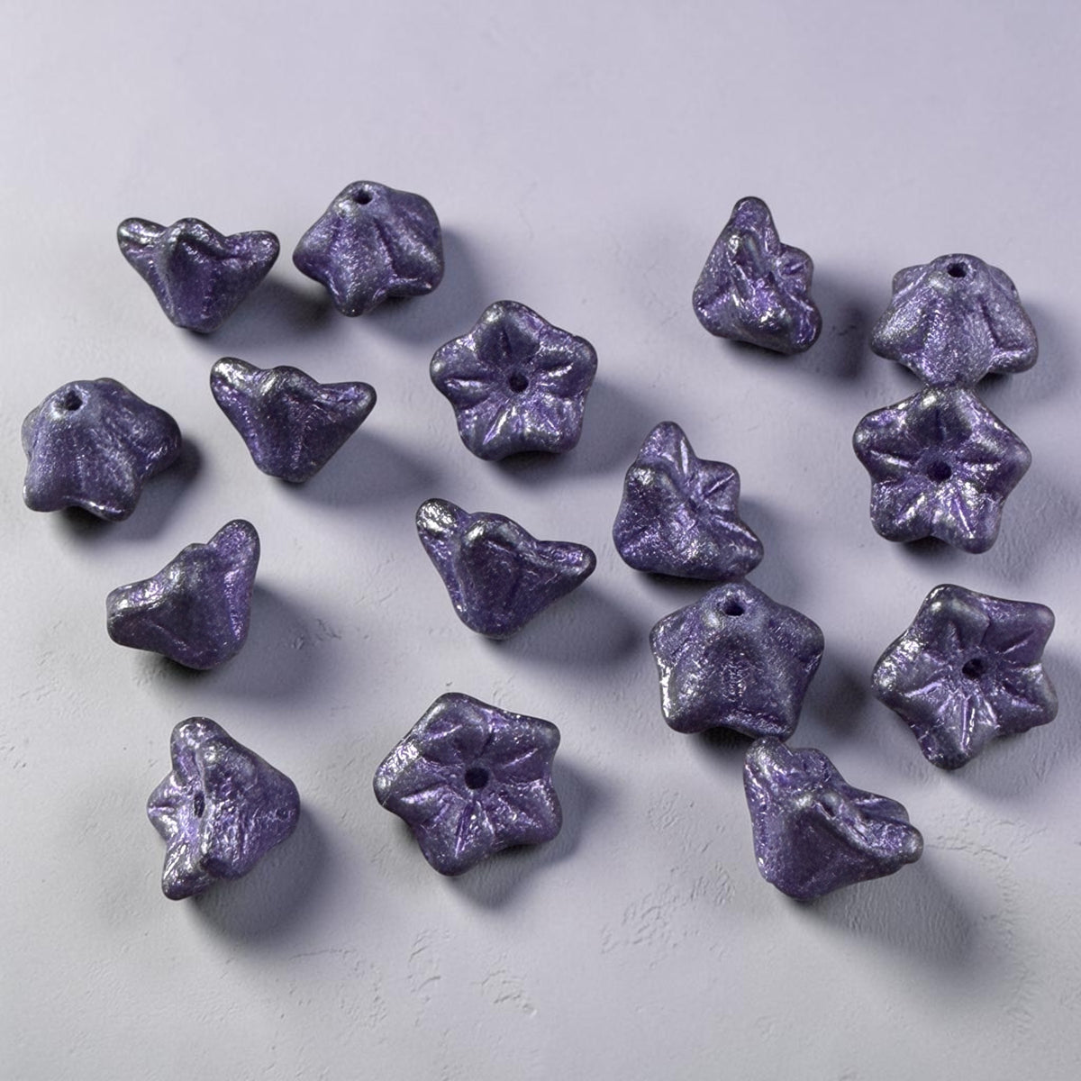 Czech Glass Beads - 6x9mm Bell Flower, Matte Dark Purple (BF/N-1105-B) * Qty. 25 (Copy)