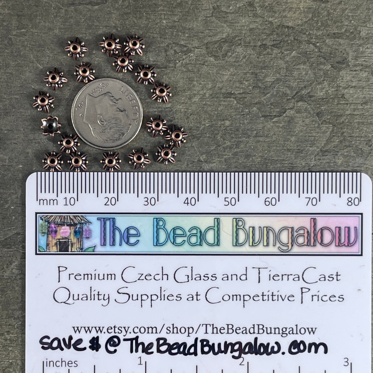 Antiqued Copper 5mm Petal Bead Caps, TierraCast 5mm Leaf Bead Caps (PF/775-87) * Qty. 20