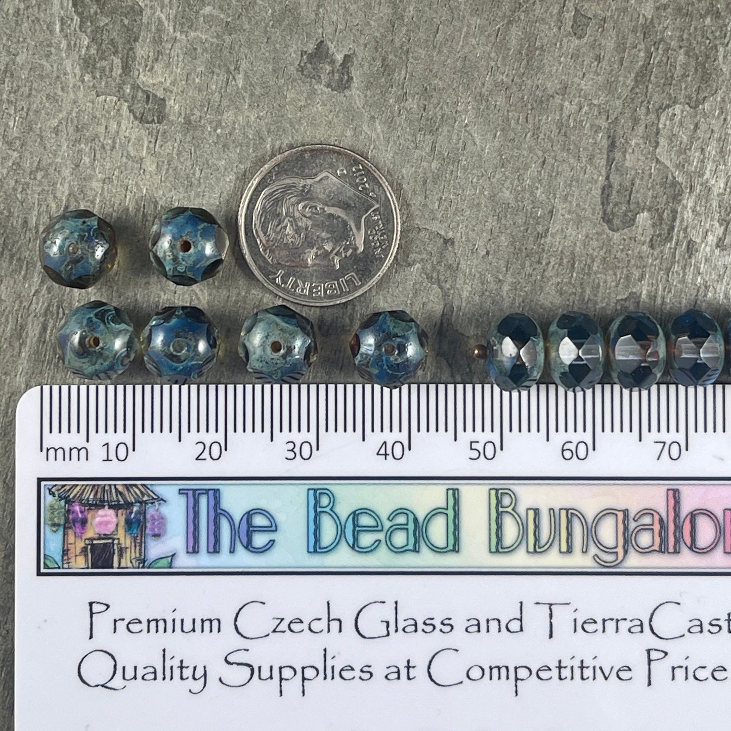 8x6mm Transparent Light Sapphire Blue Picasso Faceted Rondelles (R8/0577) *