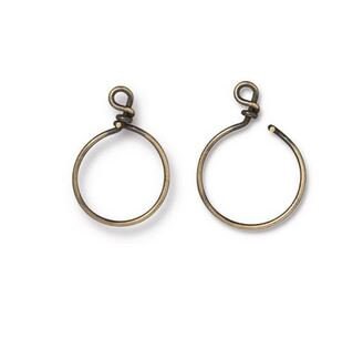 TierraCast 20mm Charm Keeper Hoops Silver Earring Loop Gold Earring Components Copper or Brass Charm Holders (0400) * Qty. 2