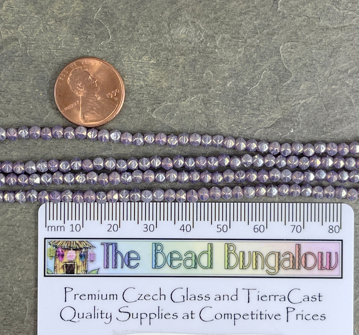 Purple Beads Small Lavender Spacer Beads 3mm Milky Amethyst Czech Glass Beads - Amethyst Luster Glass Beads (EC3/SM-LR21010) * Qty. 50