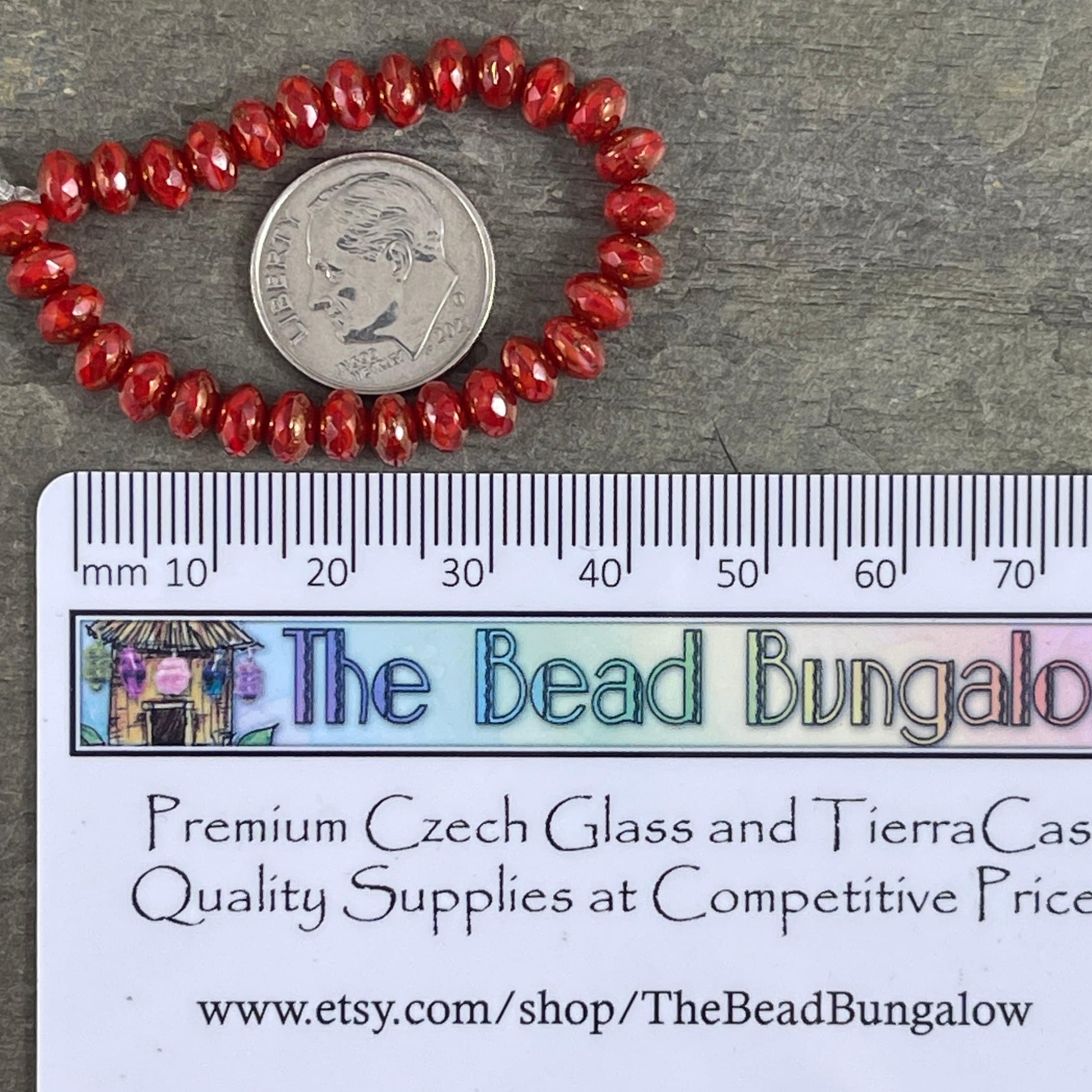 Red and Bronze Faceted Czech Glass Beads, 5x3mm Rondelle, Transparent Ruby Red and Opaque Red with Bronze Picasso (R5/N-0186) - Qty. 30