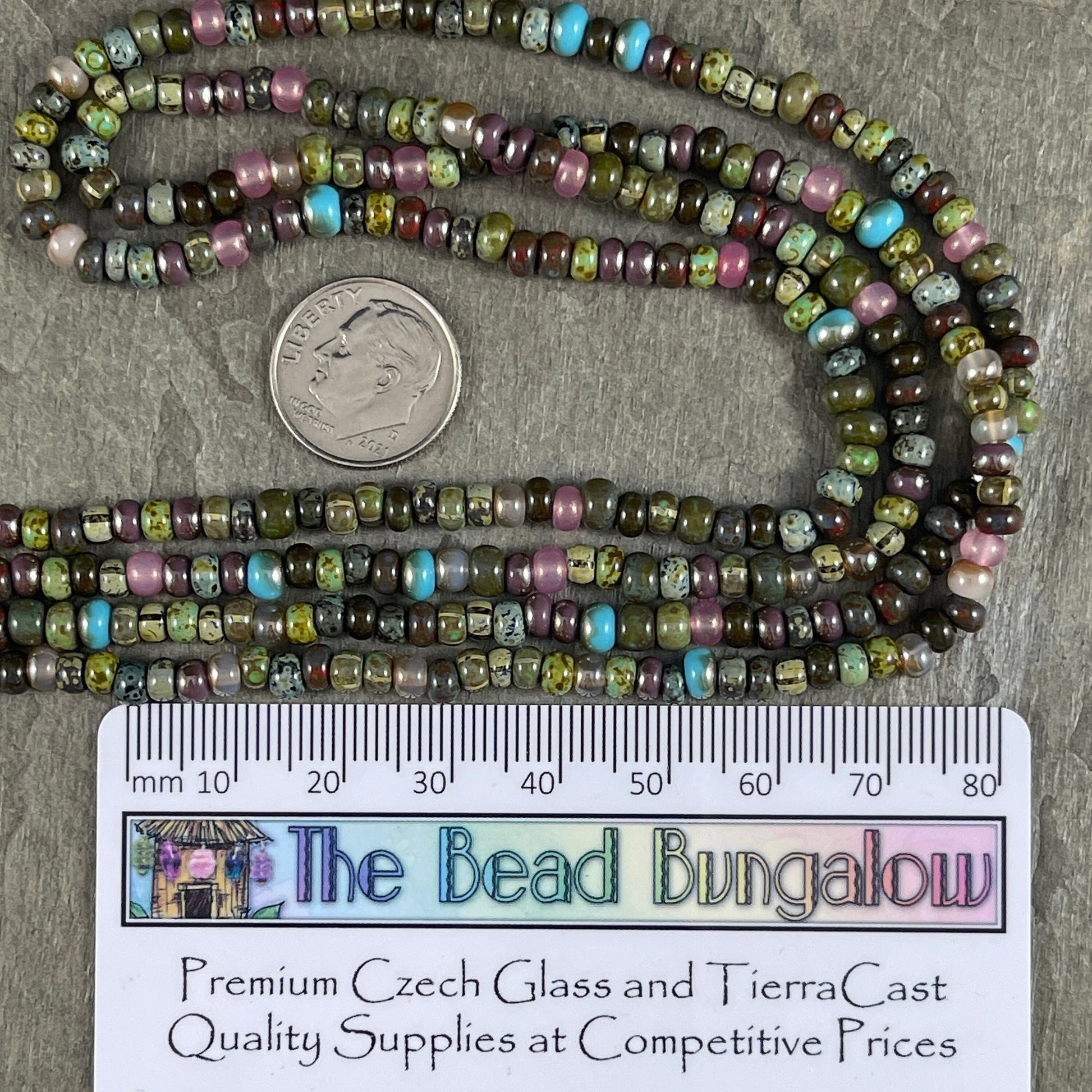 Multi-Color Picasso Seed Beads, Glossy Jupiter Picasso Aged Seed Bead Mix, Colorful Czech Glass Beads (Jupiter-G) * 18" strand