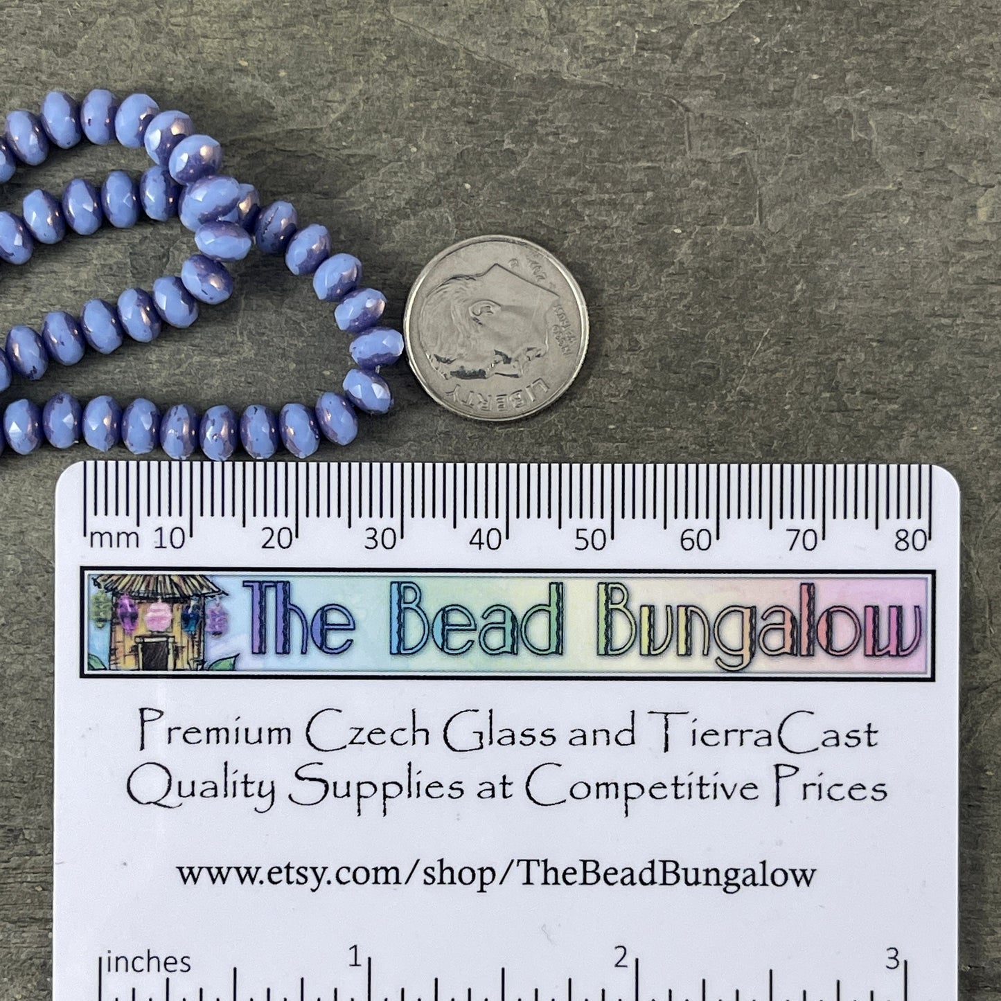 Czech Glass Beads - 5x3mm Blue Rondelle, Cornflower Silk Blue and Metallic Purple Picasso (R5/N-1126) * Qty. 30