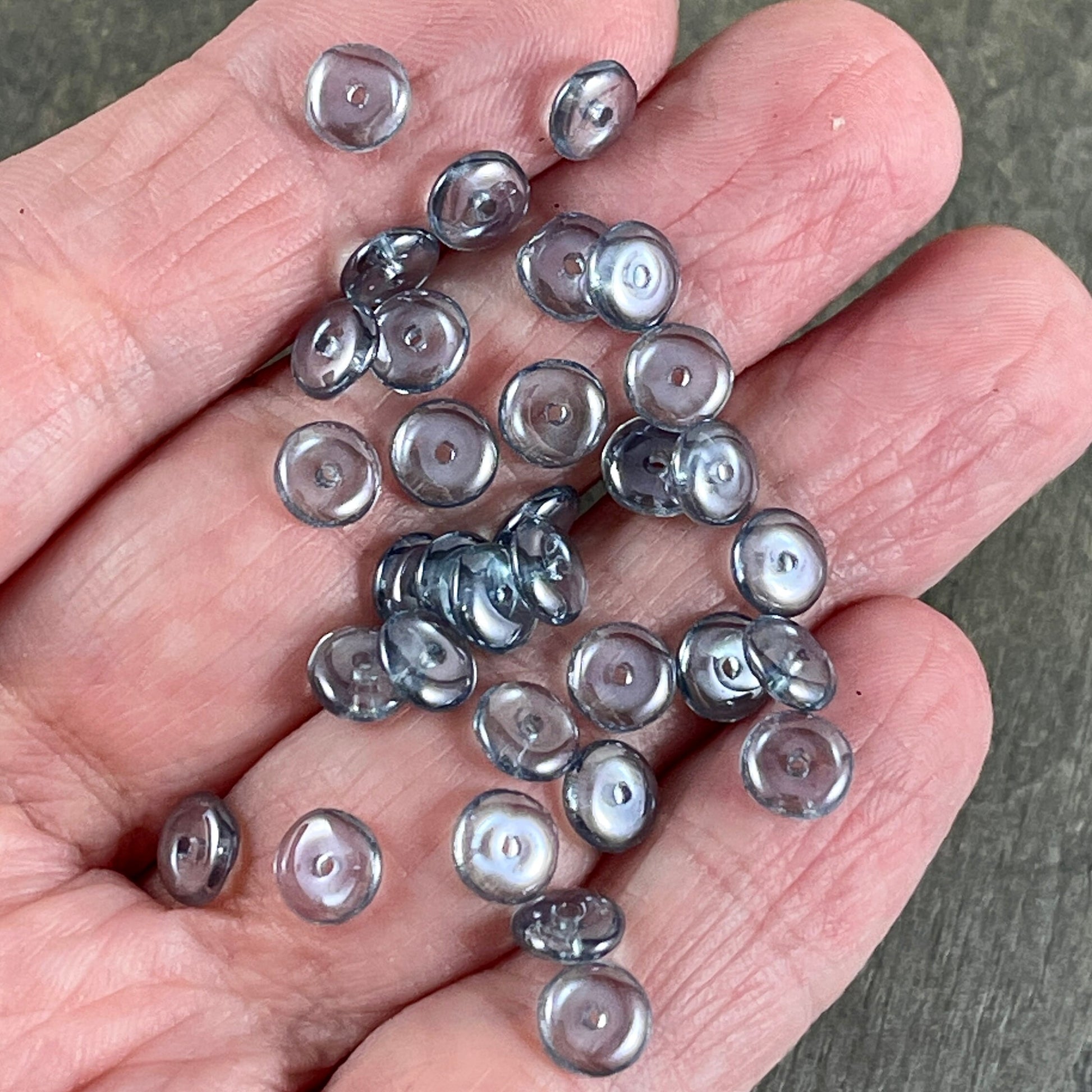 Czech Glass Beads - Transparent Light Sapphire with Luster Shine Light Blue Glass Beads (RD6/N-2095) * Qty. 50