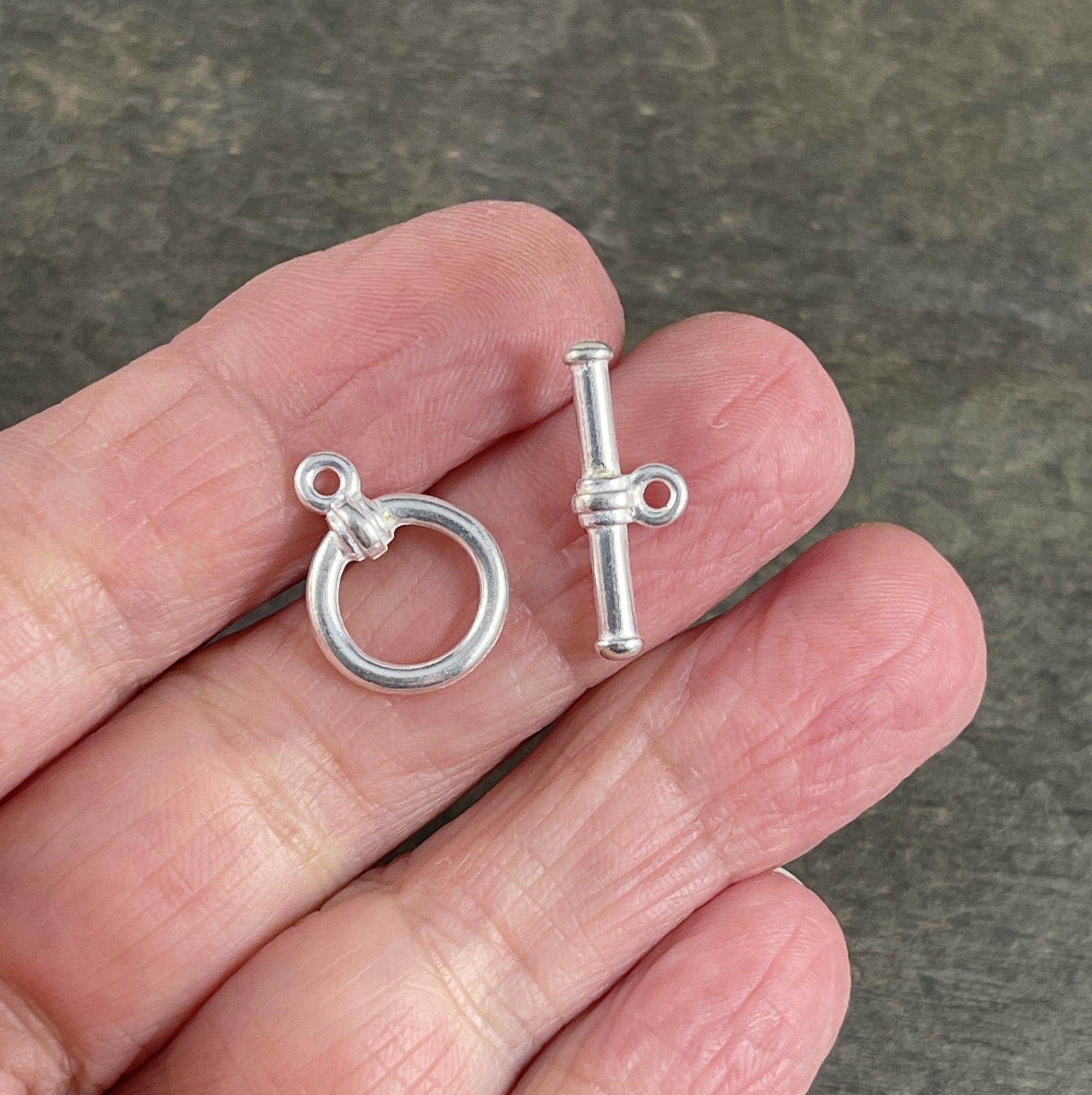 TierraCast Bright Silver Toggle Clasp ~ Simple Bar and Ring 12mm Fine Silver Plated Toggle Clasp (TC/6016-11) * Qty. 1
