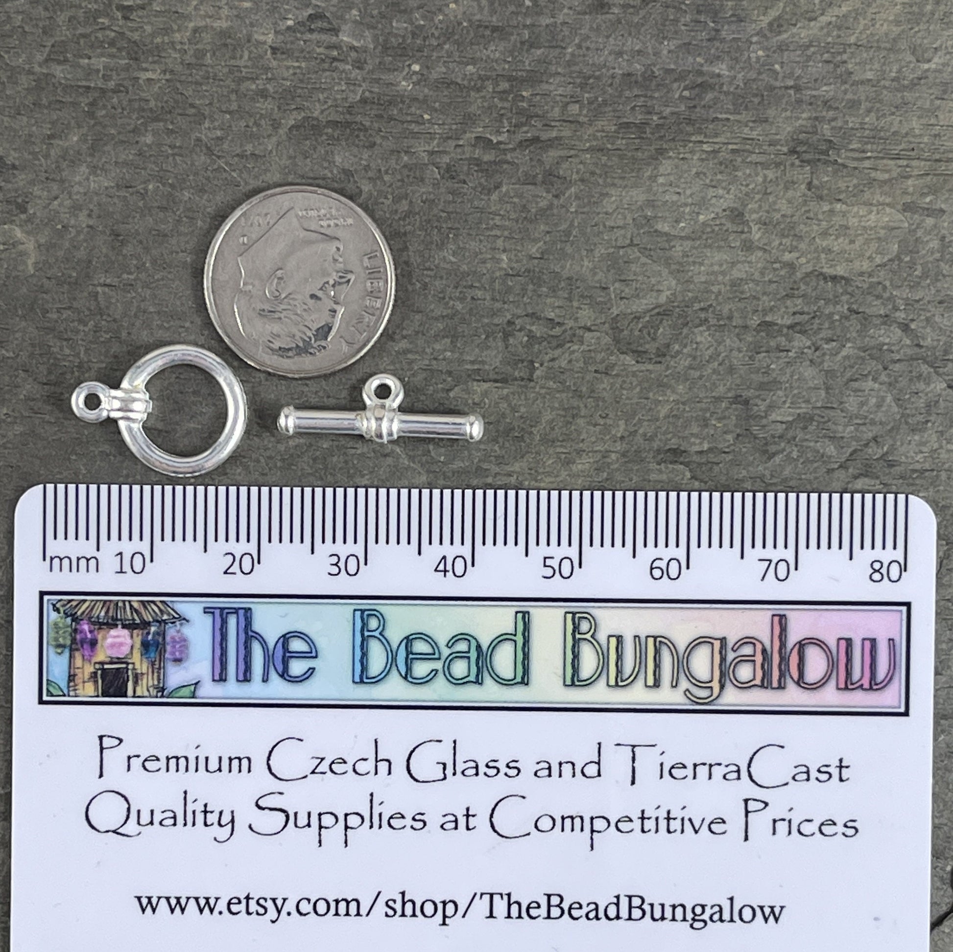 TierraCast Bright Silver Toggle Clasp ~ Simple Bar and Ring 12mm Fine Silver Plated Toggle Clasp (TC/6016-11) * Qty. 1