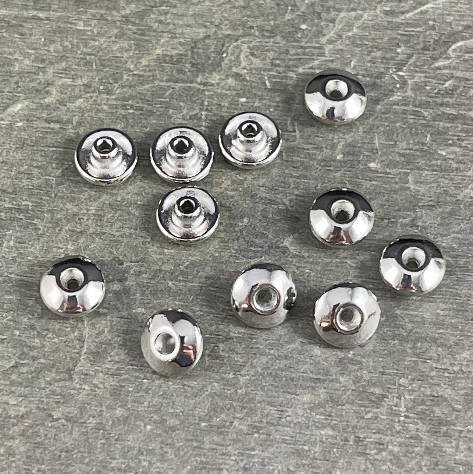 TierraCast Silver Bead Aligners, White Bronze Plated, Stabilizer for Large Hole Beads (PF/849-28) * Qty. 20