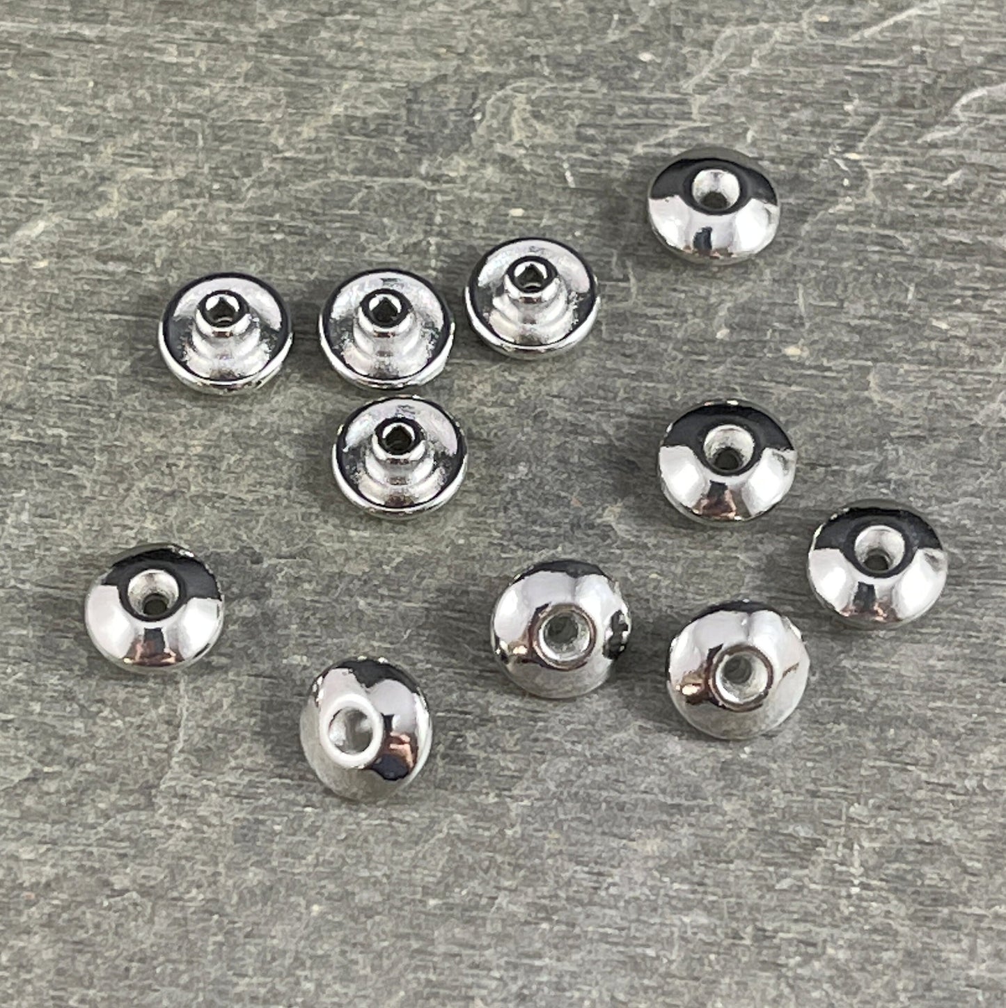 TierraCast Silver Bead Aligners, White Bronze Plated, Stabilizer for Large Hole Beads (PF/849-28) * Qty. 20