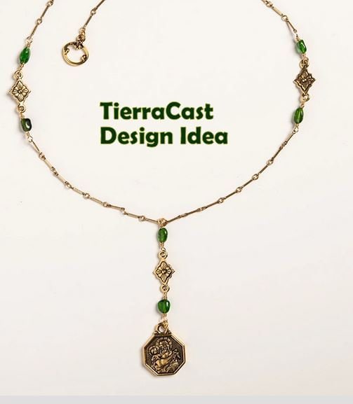 TierraCast Reina Link, Antiqued Silver Floral Theme Diamond Shaped Link (PF/733-77) * Qty. 6