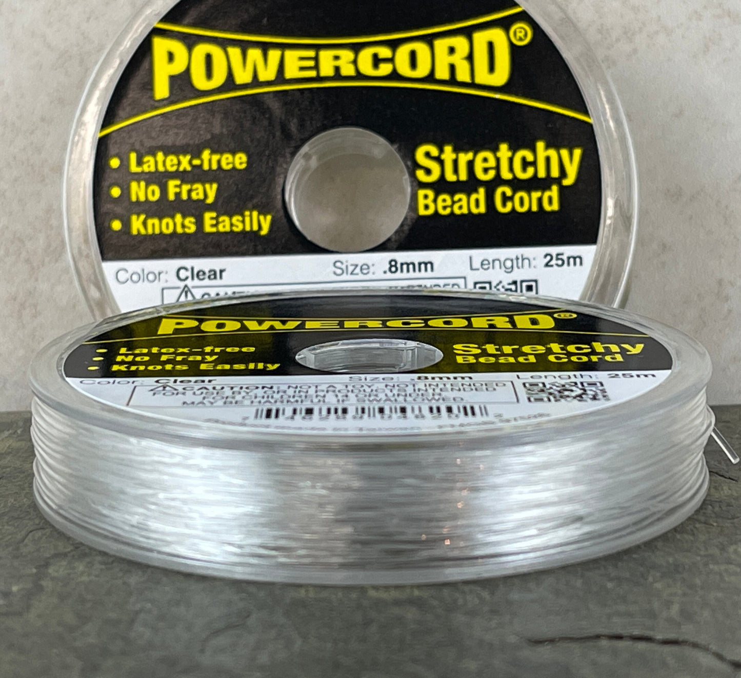 Clear Stretchy Cord Clear Elastic .8mm PowerCord Beading Elastic - 25 meters/roll * Qty. 1