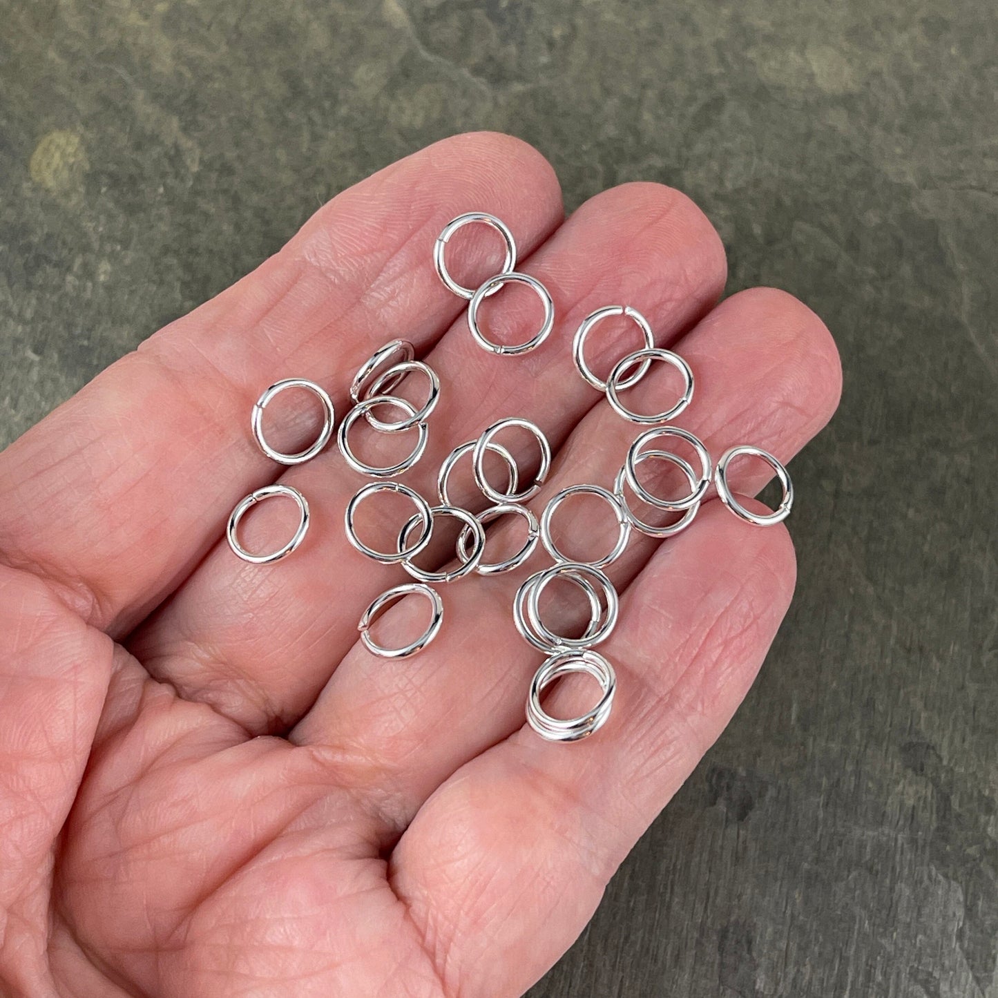 8mm Silver Plated Jump Rings 18g Silver Jump Rings Silver Plated Brass Open Jump Rings (FMG/5001) * Qty. 100