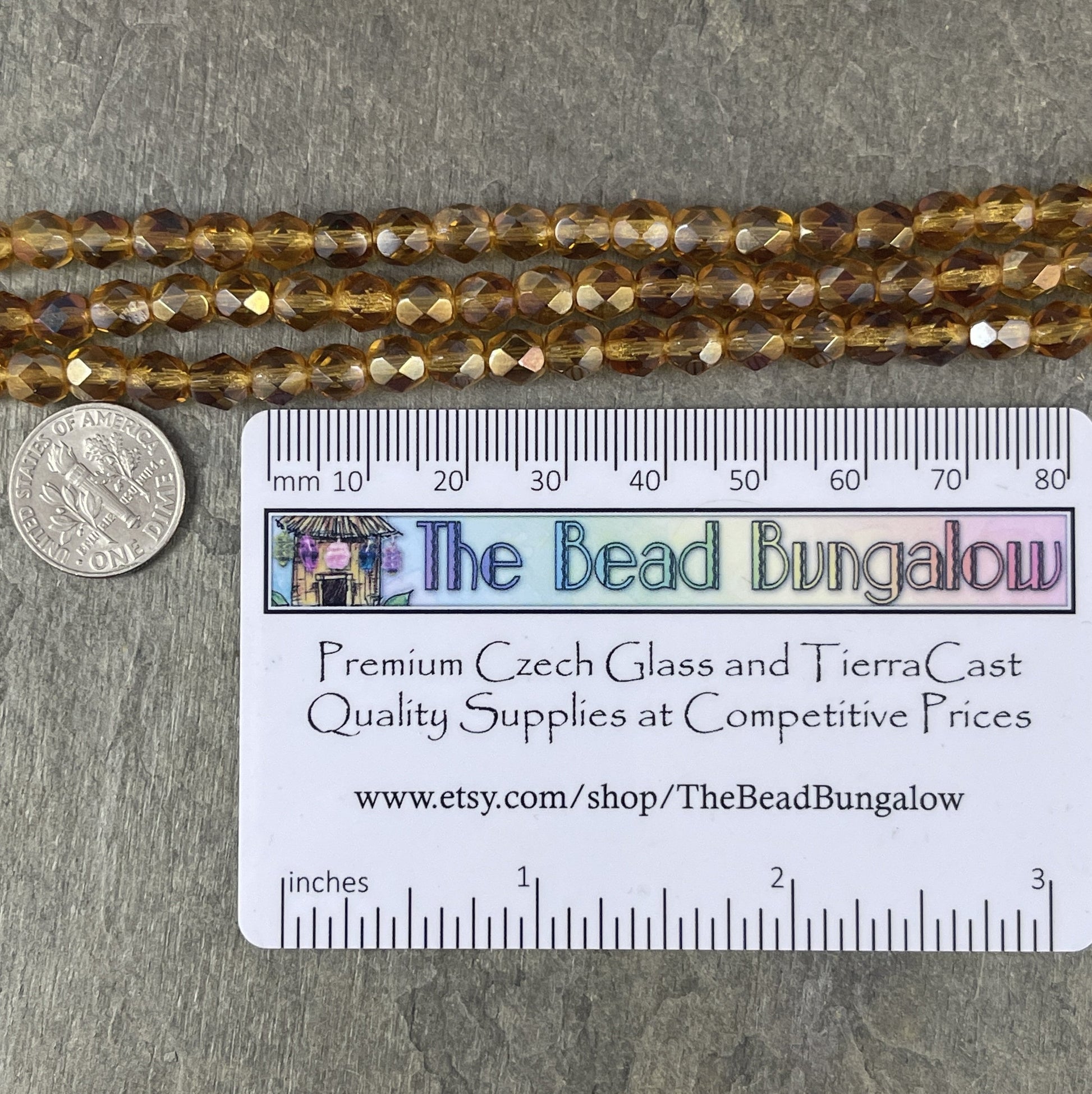 6mm Honey Gold Czech Glass Faceted Round Beads ~ 6mm Gold Topaz Beads ~ Twilight Topaz Transparent Gold (FP6/SM-W1006) * Qty. 25